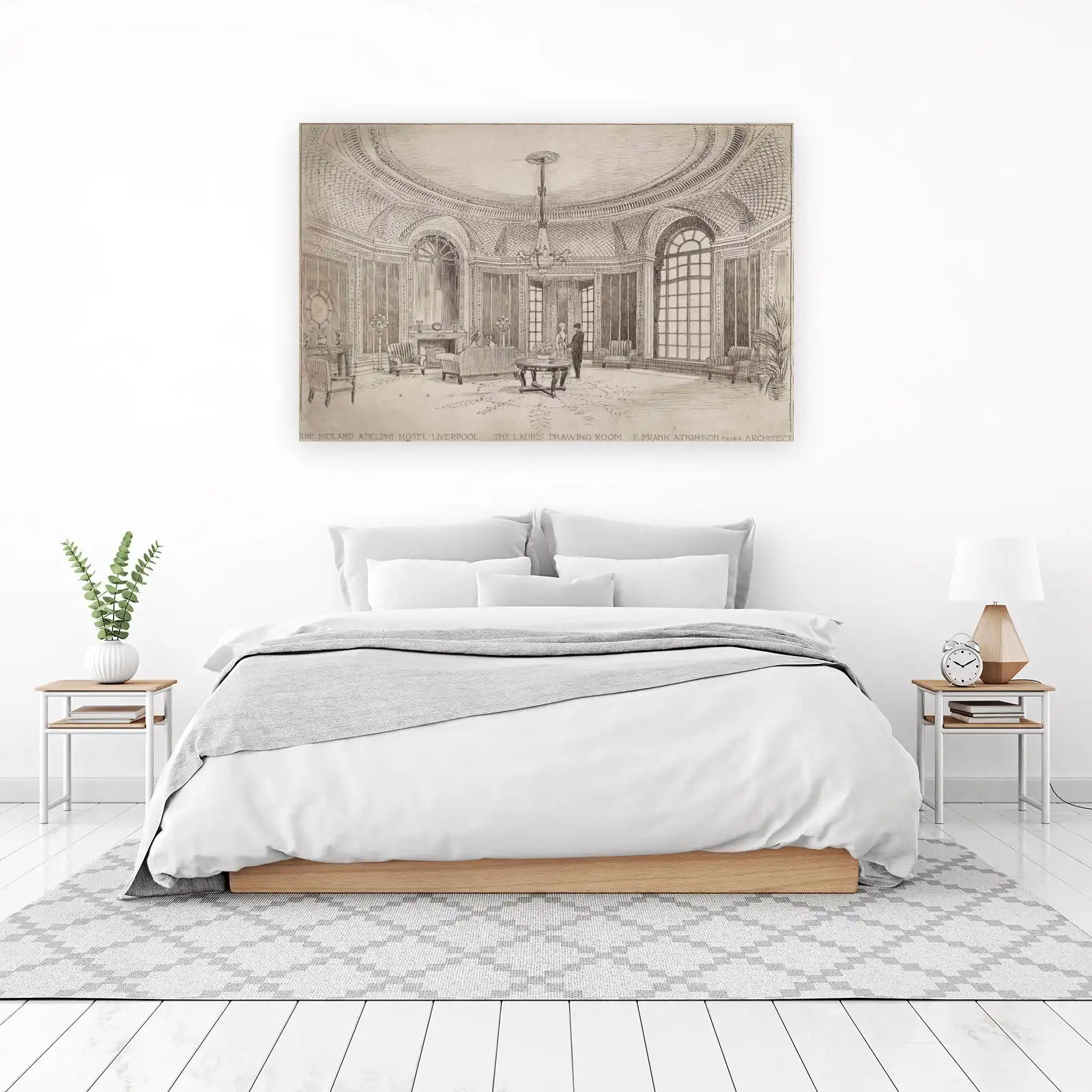 Elegant Drawing Room Victorian Sketch Wall Art