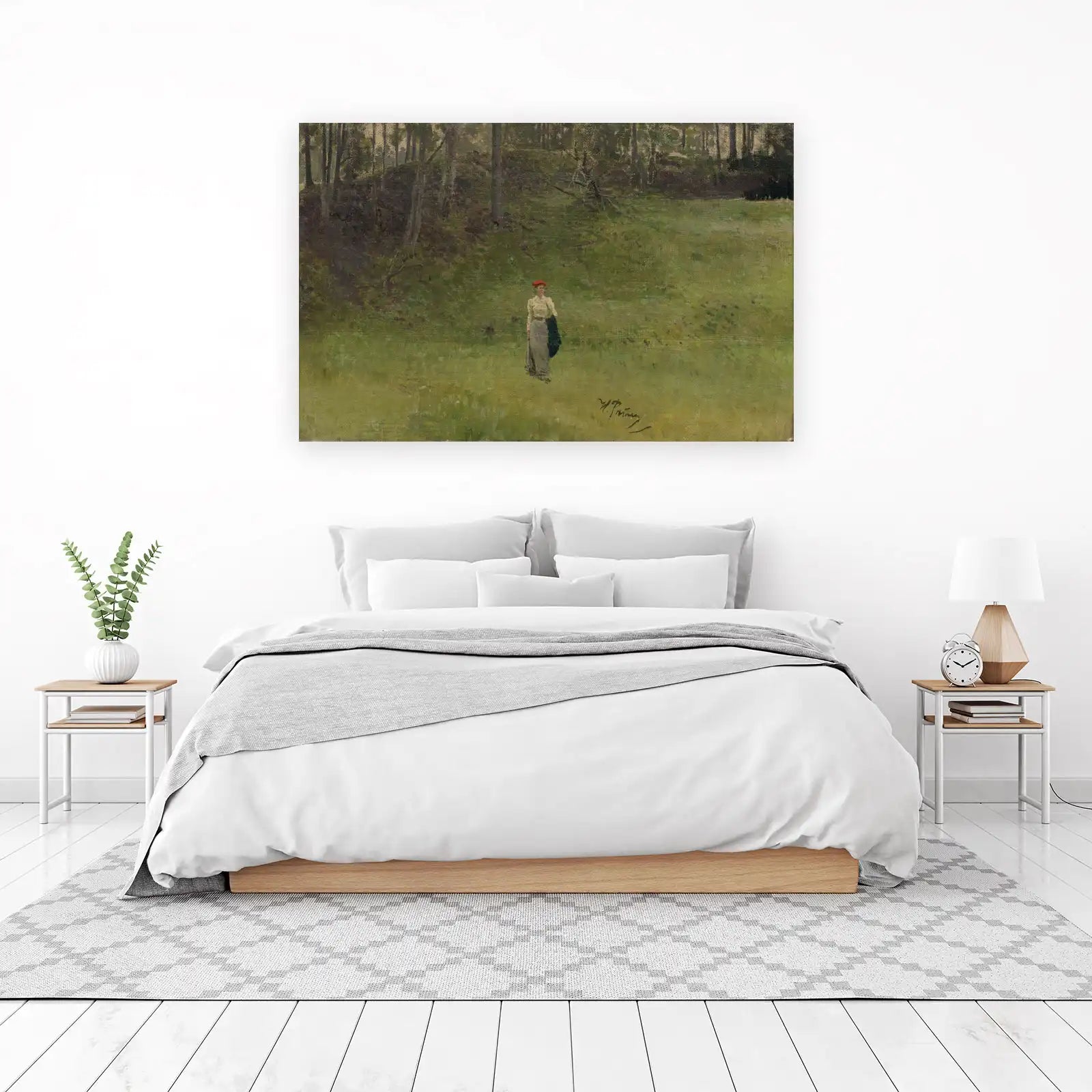 Impressionist Woman in Red Hat Wall Art