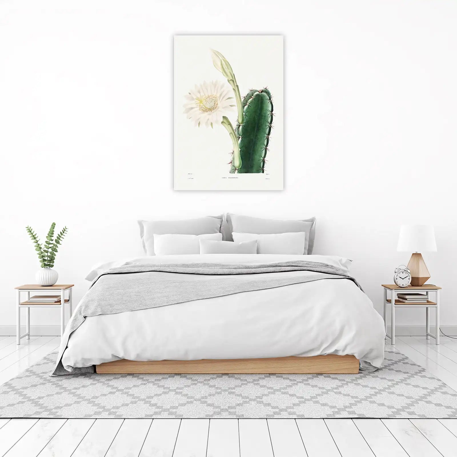 Elegant Cactus Blossom Botanical Art Wall Art