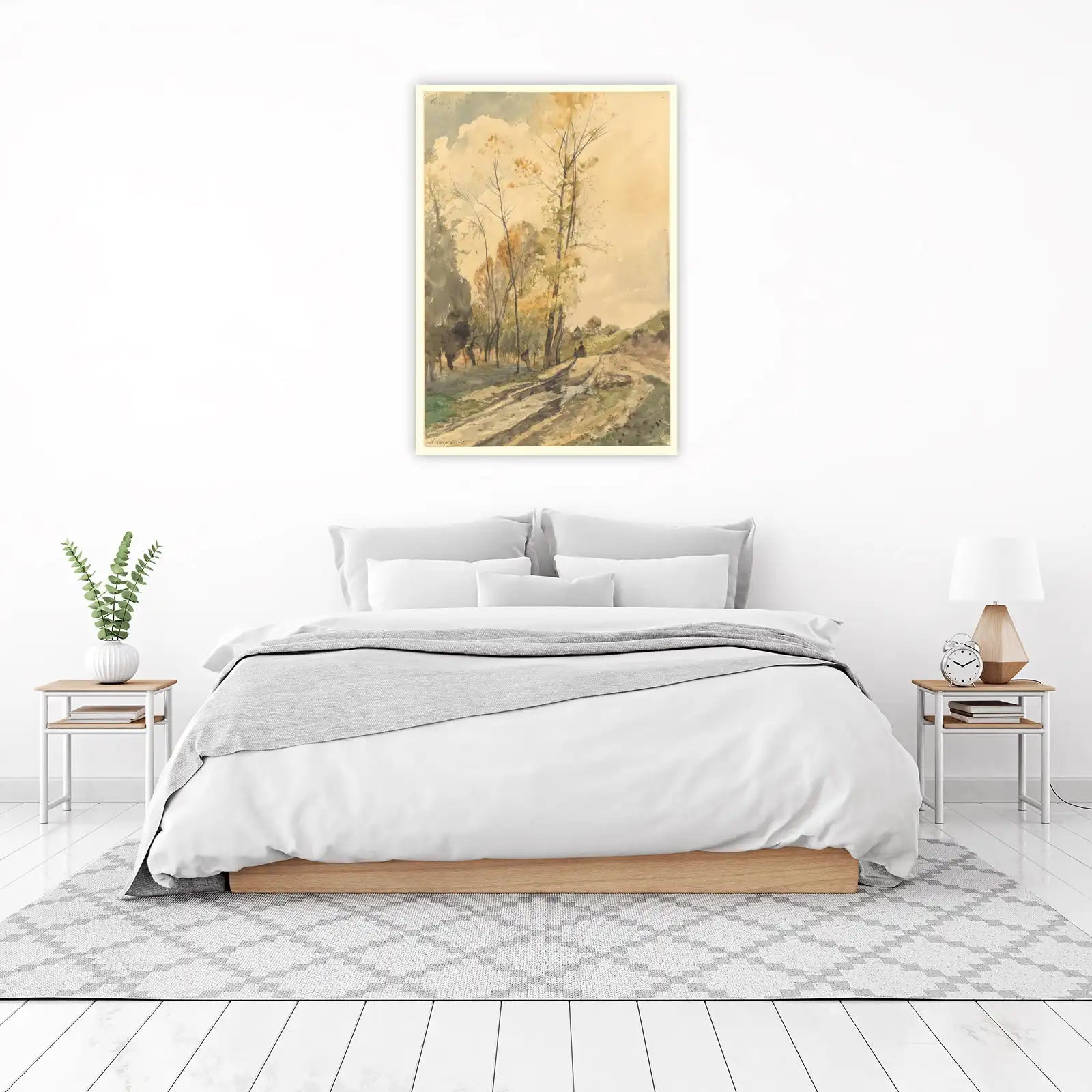 Autumn Landscape Watercolor Wall Art