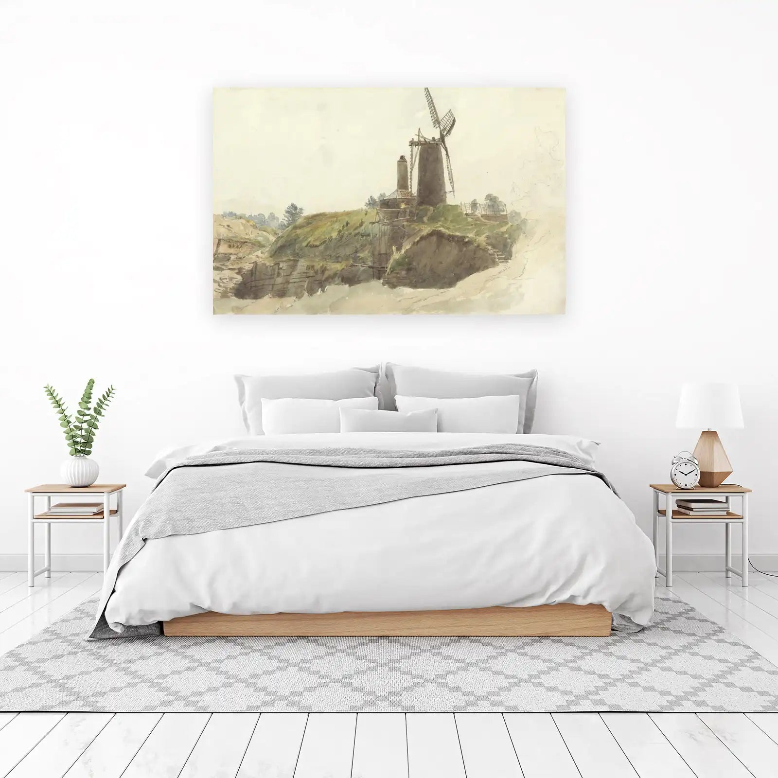 Vintage Windmill Landscape Wall Art Wall Art