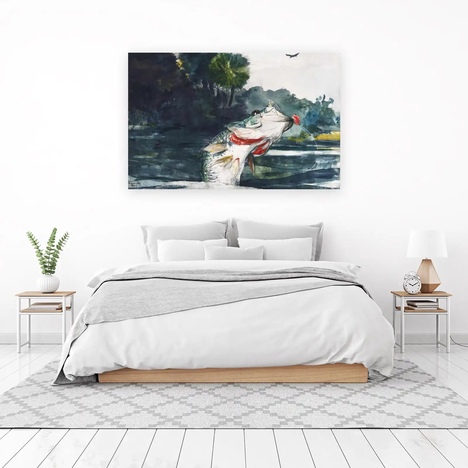 Dynamic Largemouth Bass Fishing Action Wall Art