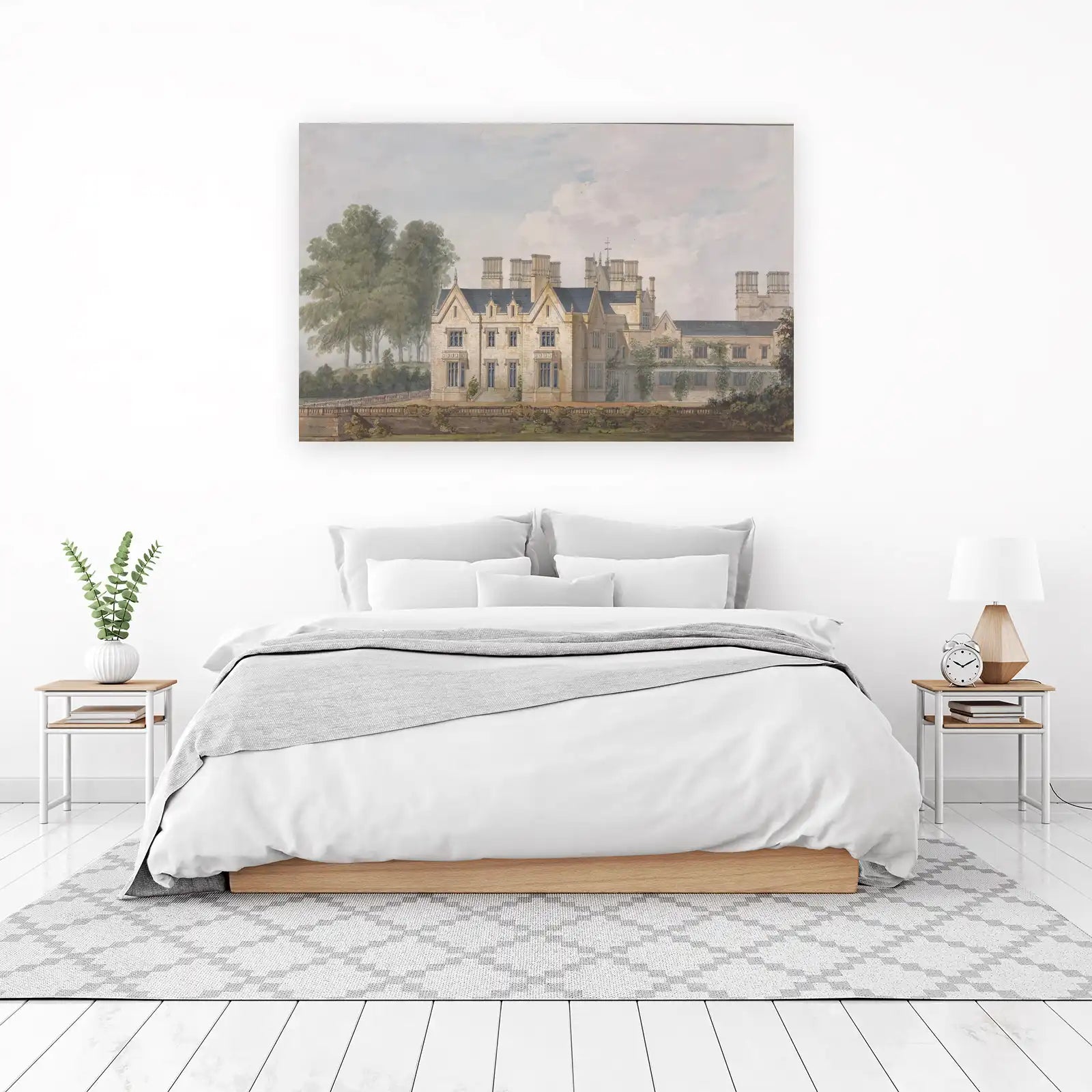 Elegant Estate Watercolor Landscape Wall Art