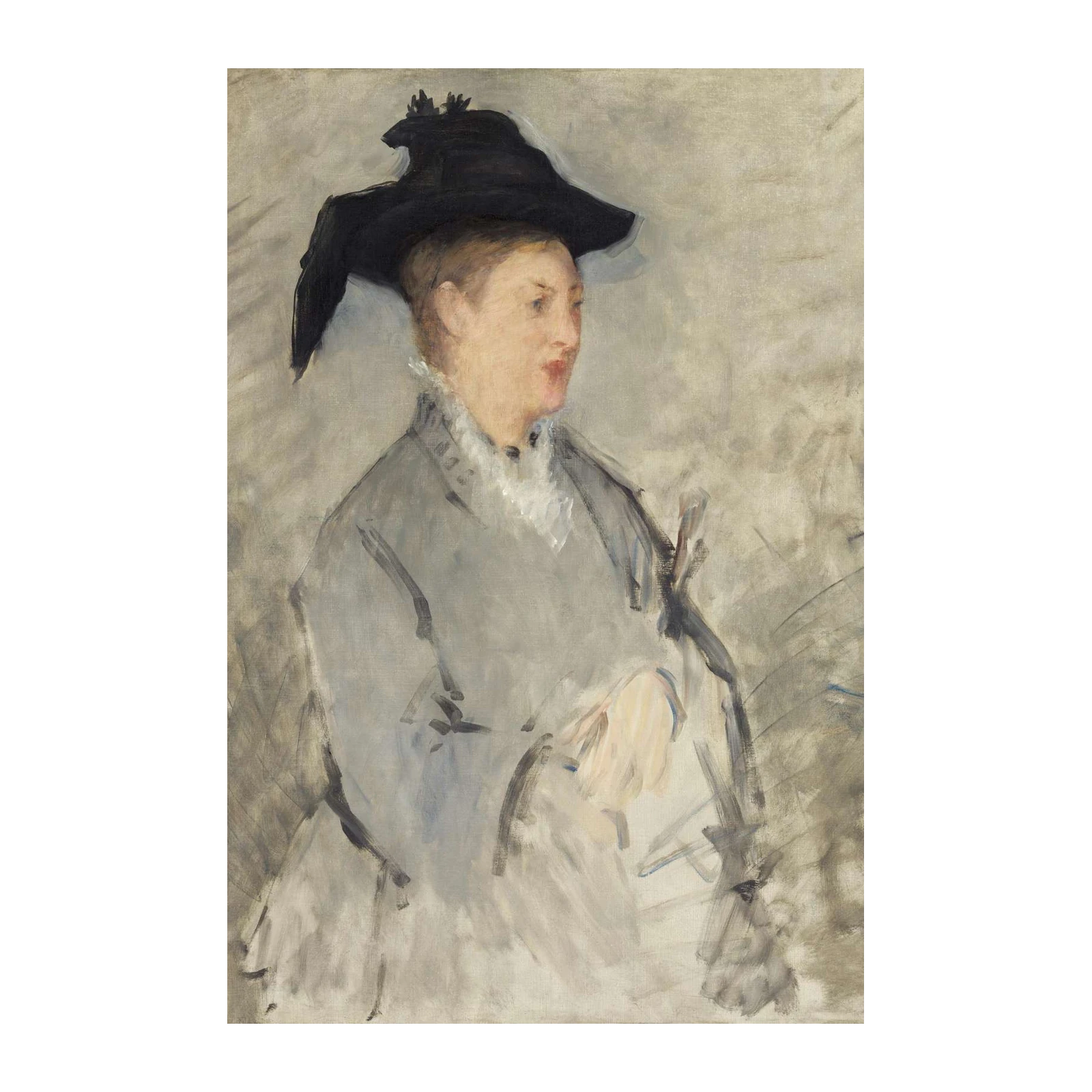 Elegant Lady with Black Hat Wall Art
