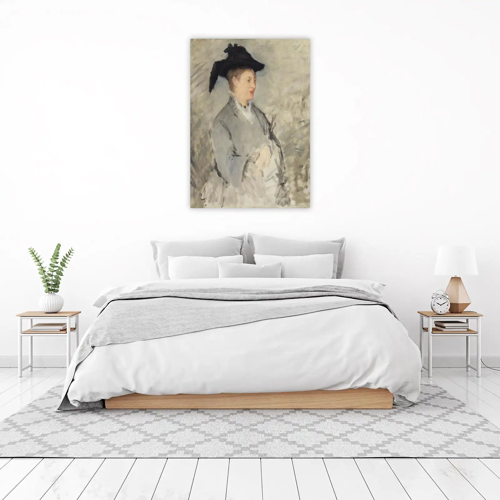 Elegant Lady with Black Hat Wall Art