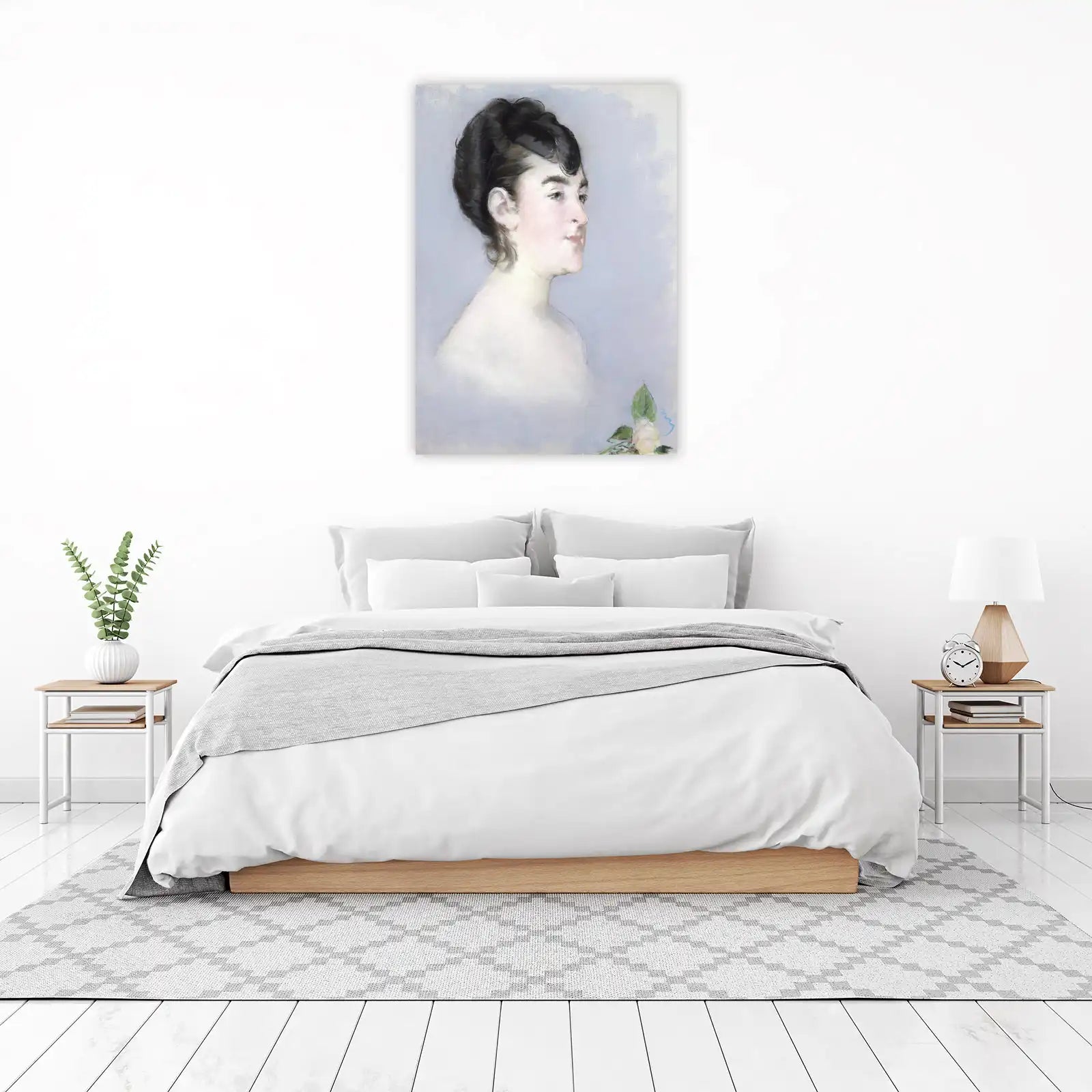 Elegant Portrait with Rose Wall Art