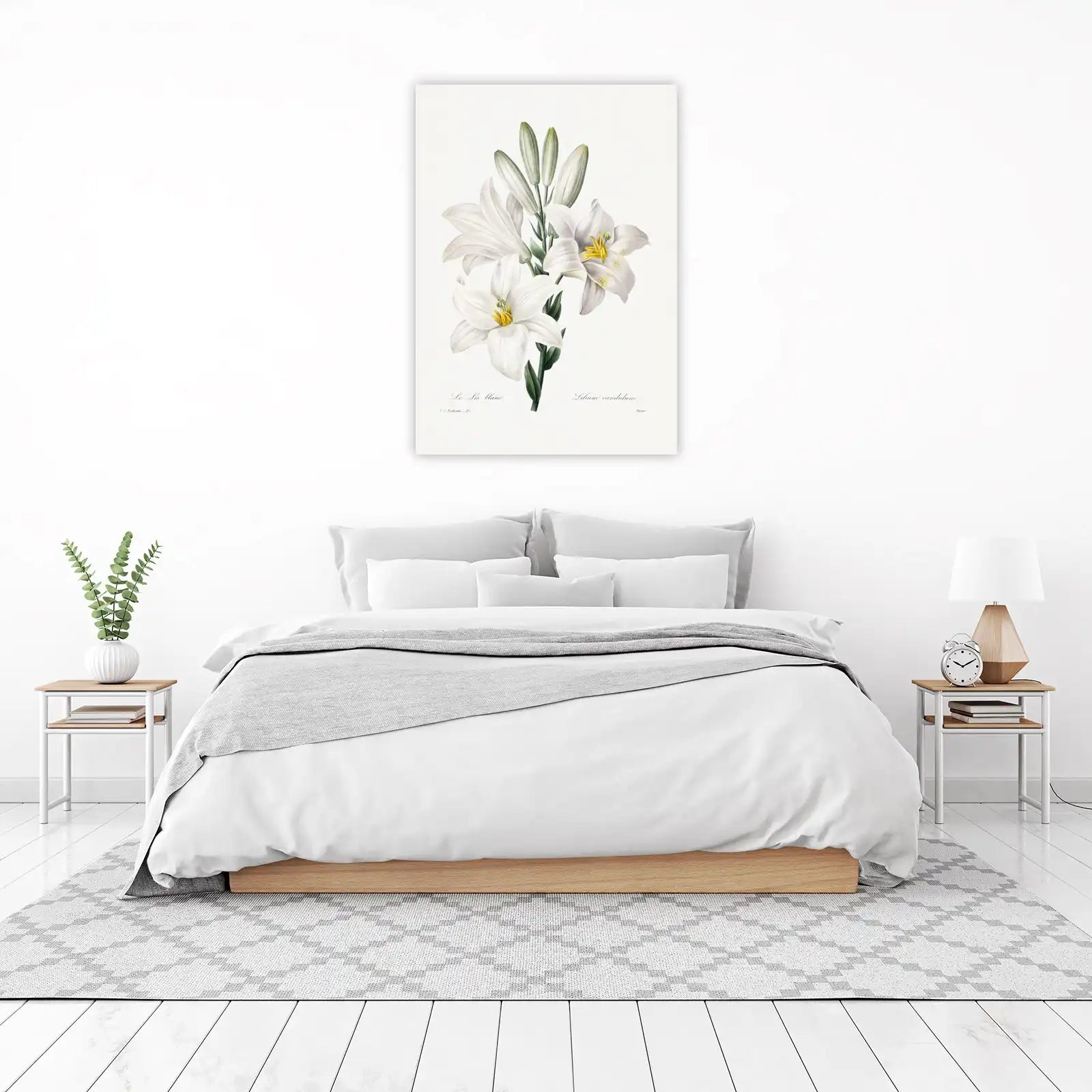 Elegant White Lily Botanical Art Wall Art