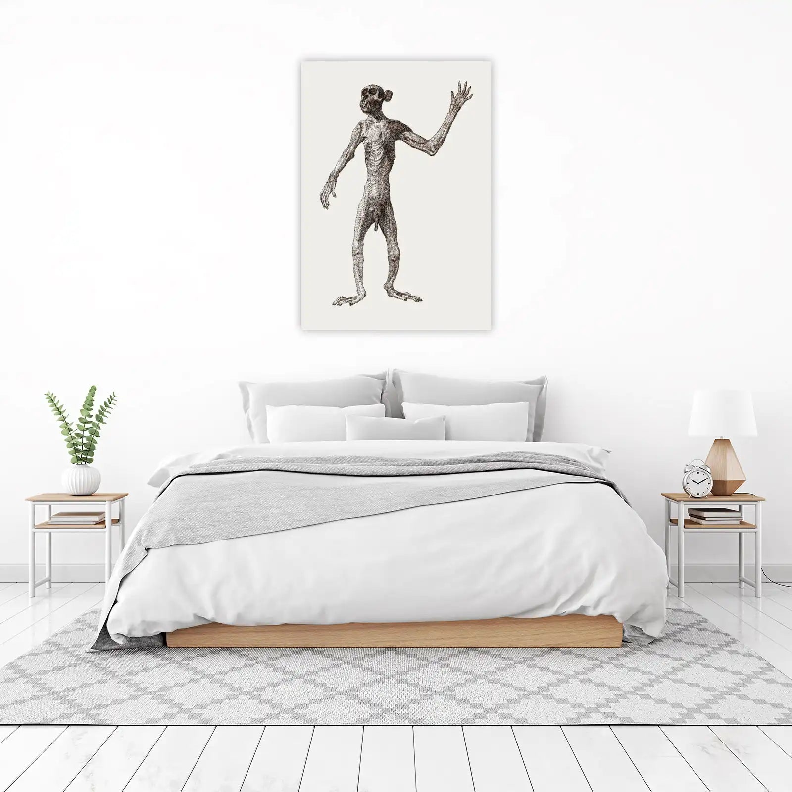 Intriguing Vintage Ape Skeleton Wall Art