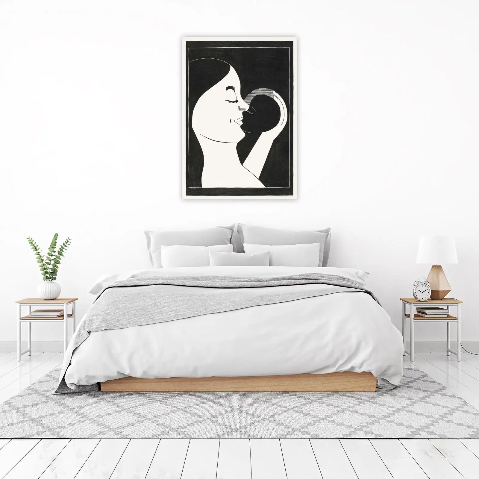 Art Deco Woman Black & White Wall Art