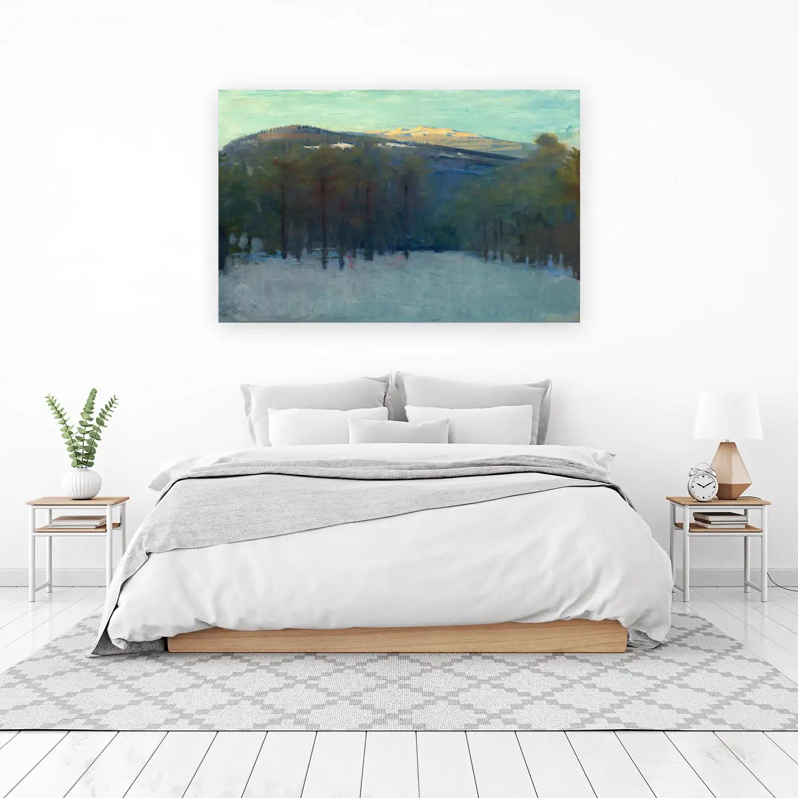 Golden Mountain Dusk Landscape Wall Art