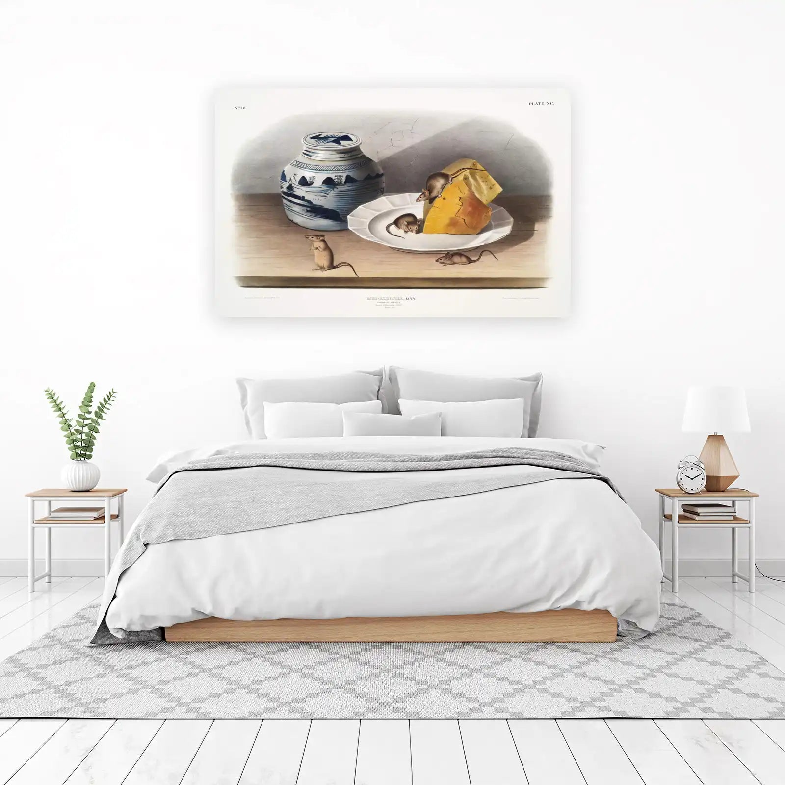 Charming Mice & Cheese Vintage Still Life Wall Art