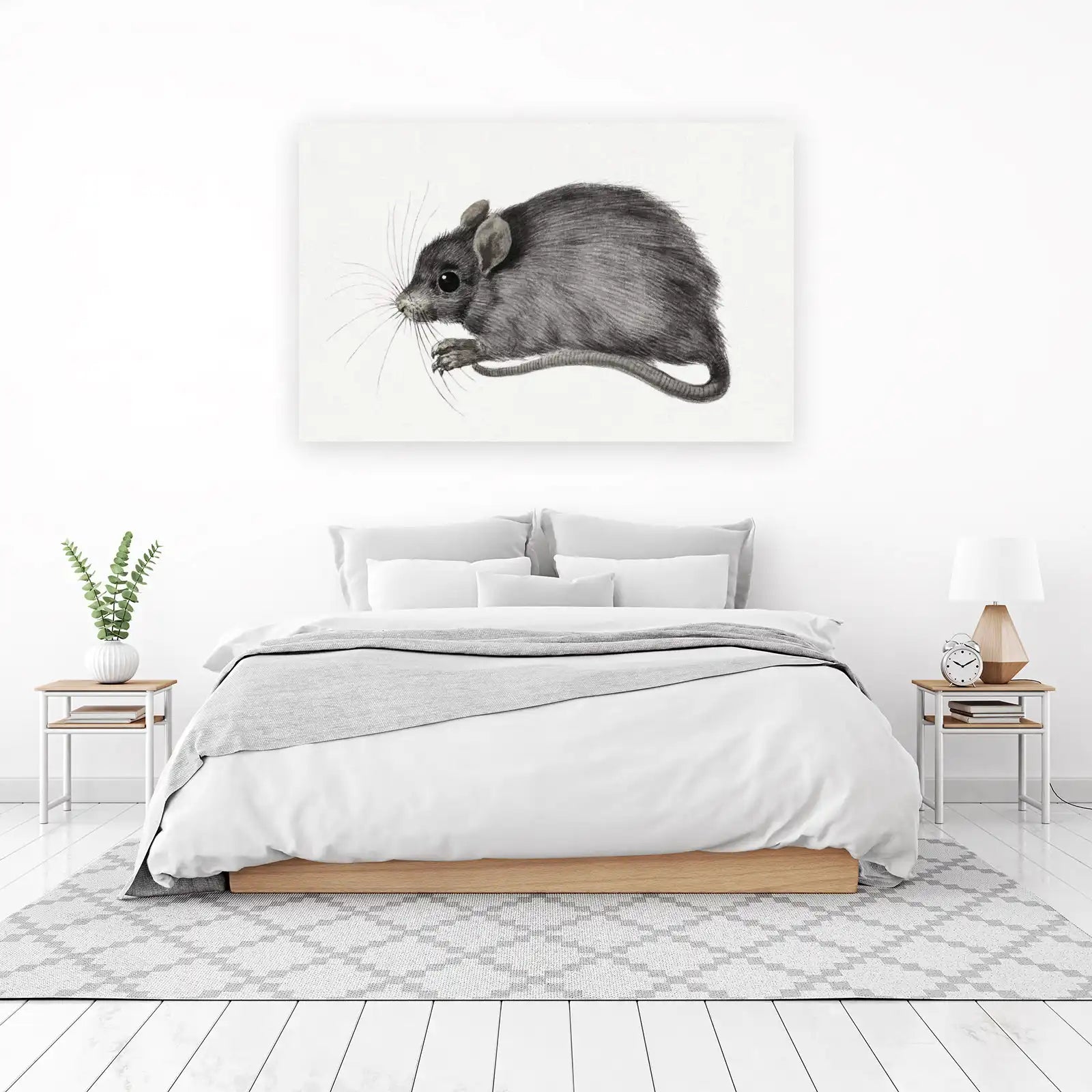 Charming Mouse Illustration Wall Art