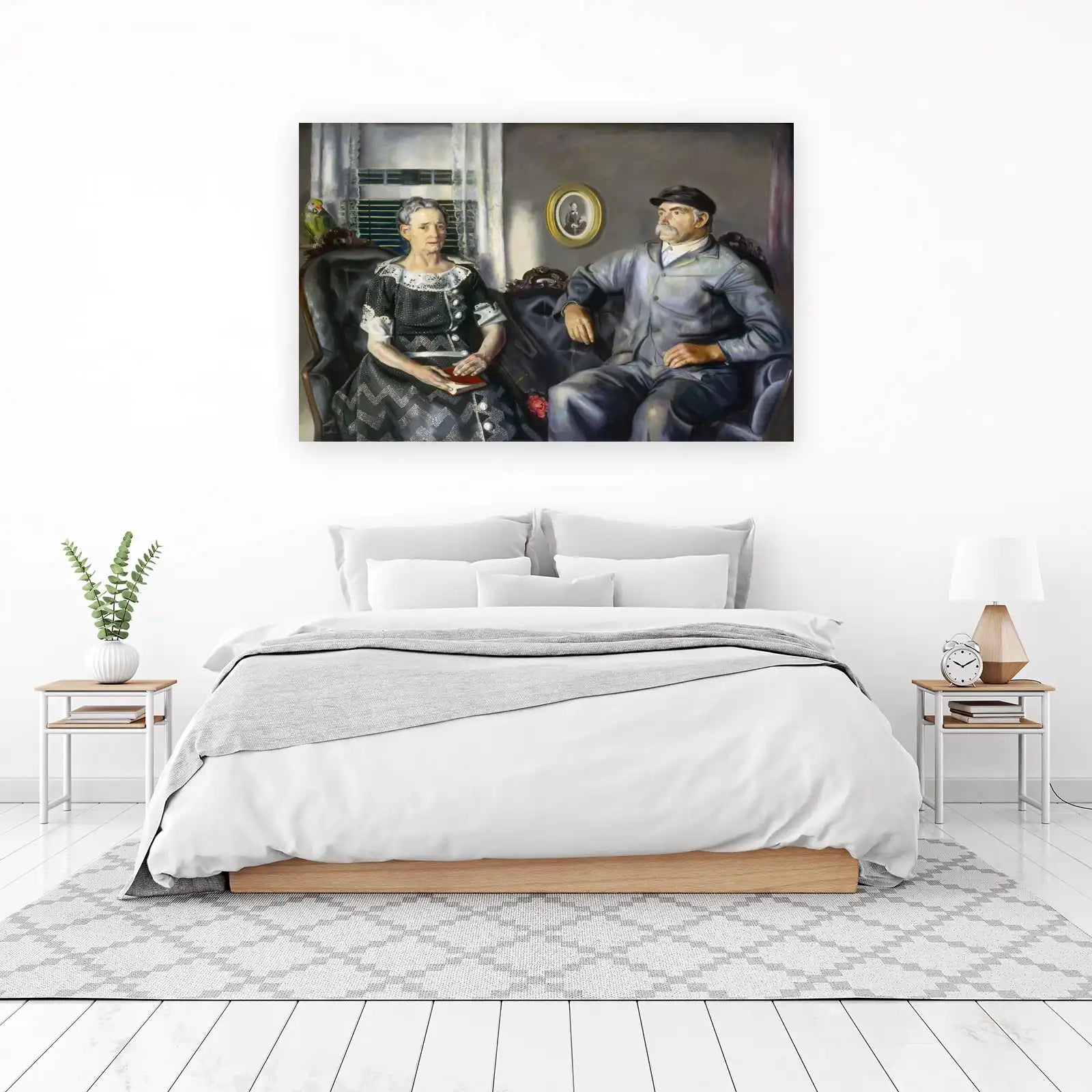 Vintage Couple with Parrot Wall Art