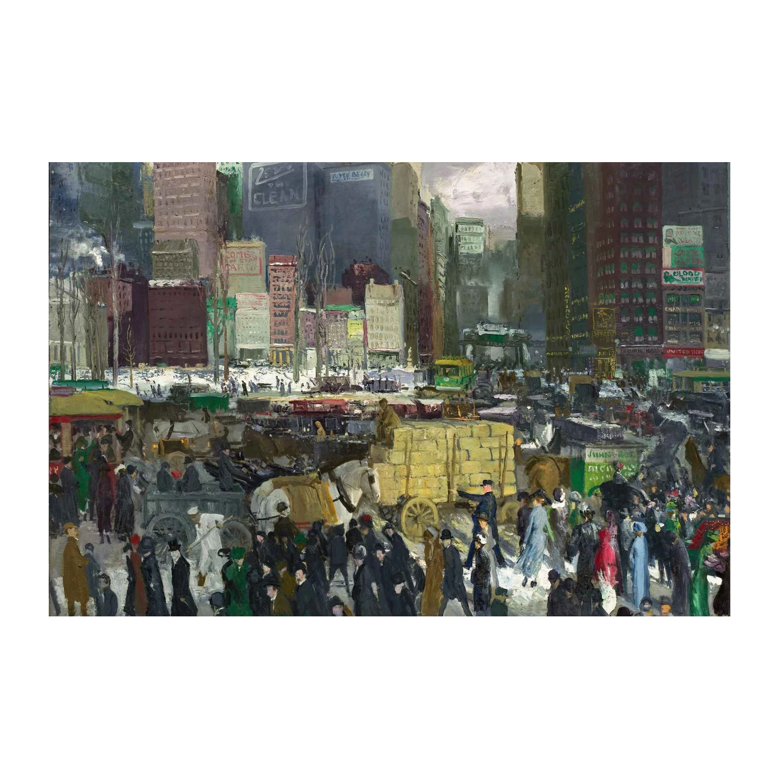 Vintage Cityscape Horse & Cart Wall Art