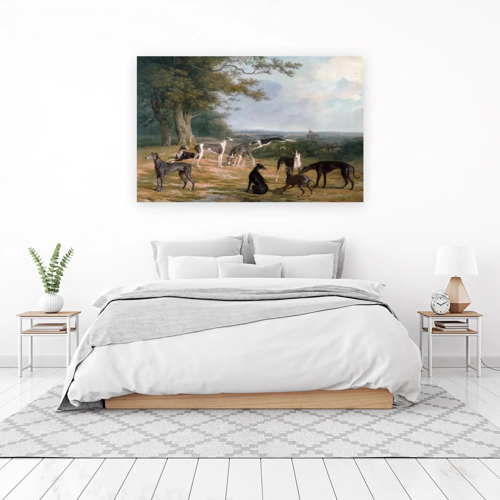 Elegant Greyhounds in Landscape Wall Art