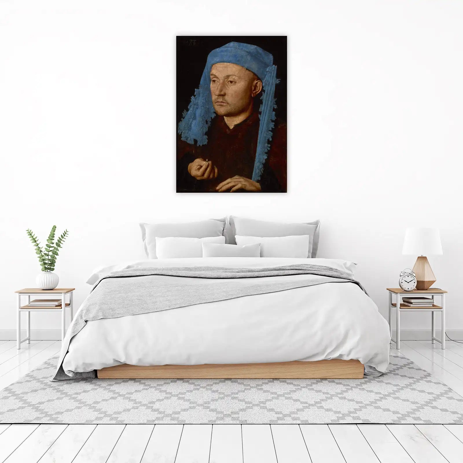 Renaissance Man Blue Turban Portrait Wall Art