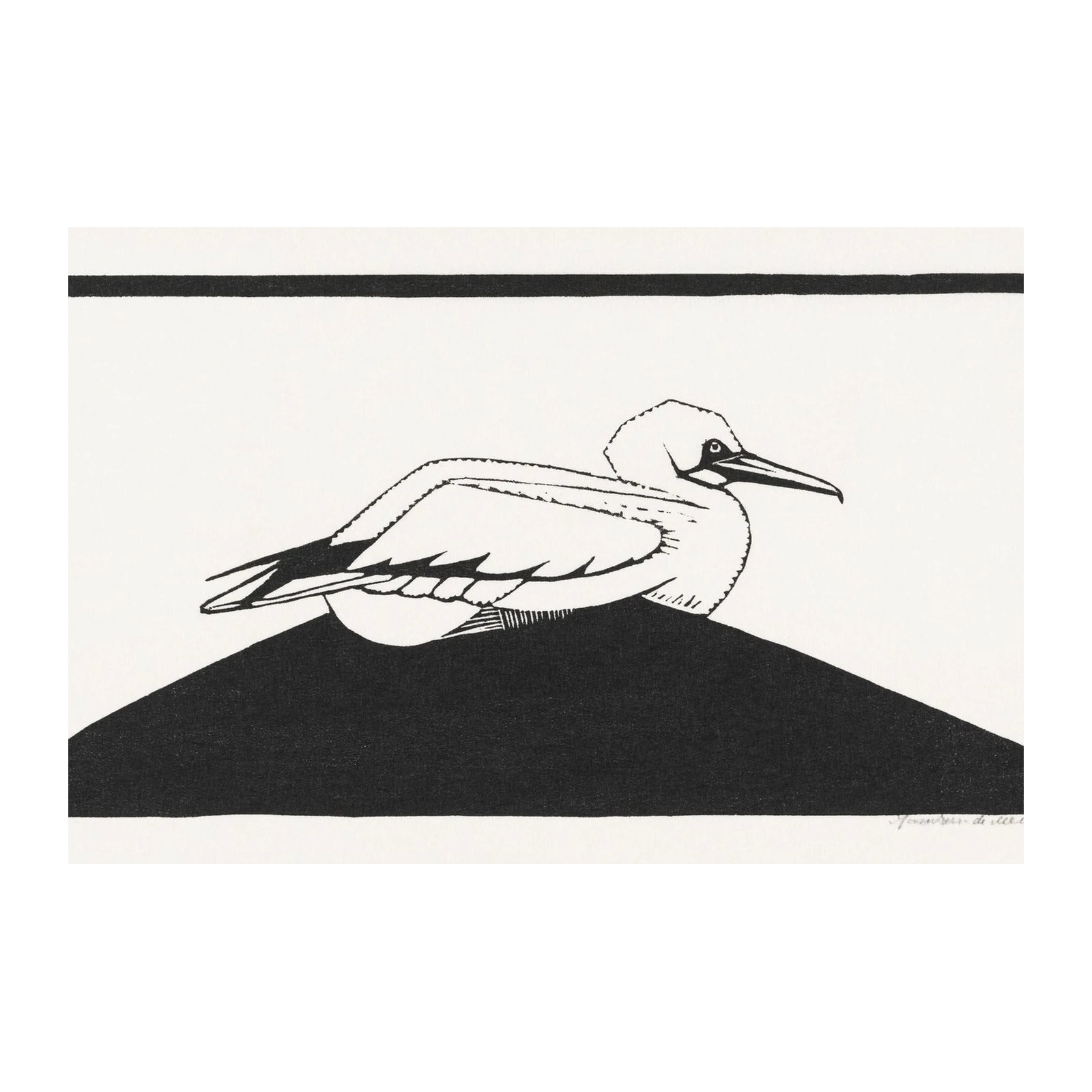 Minimalist Bird on Hill Wall Art