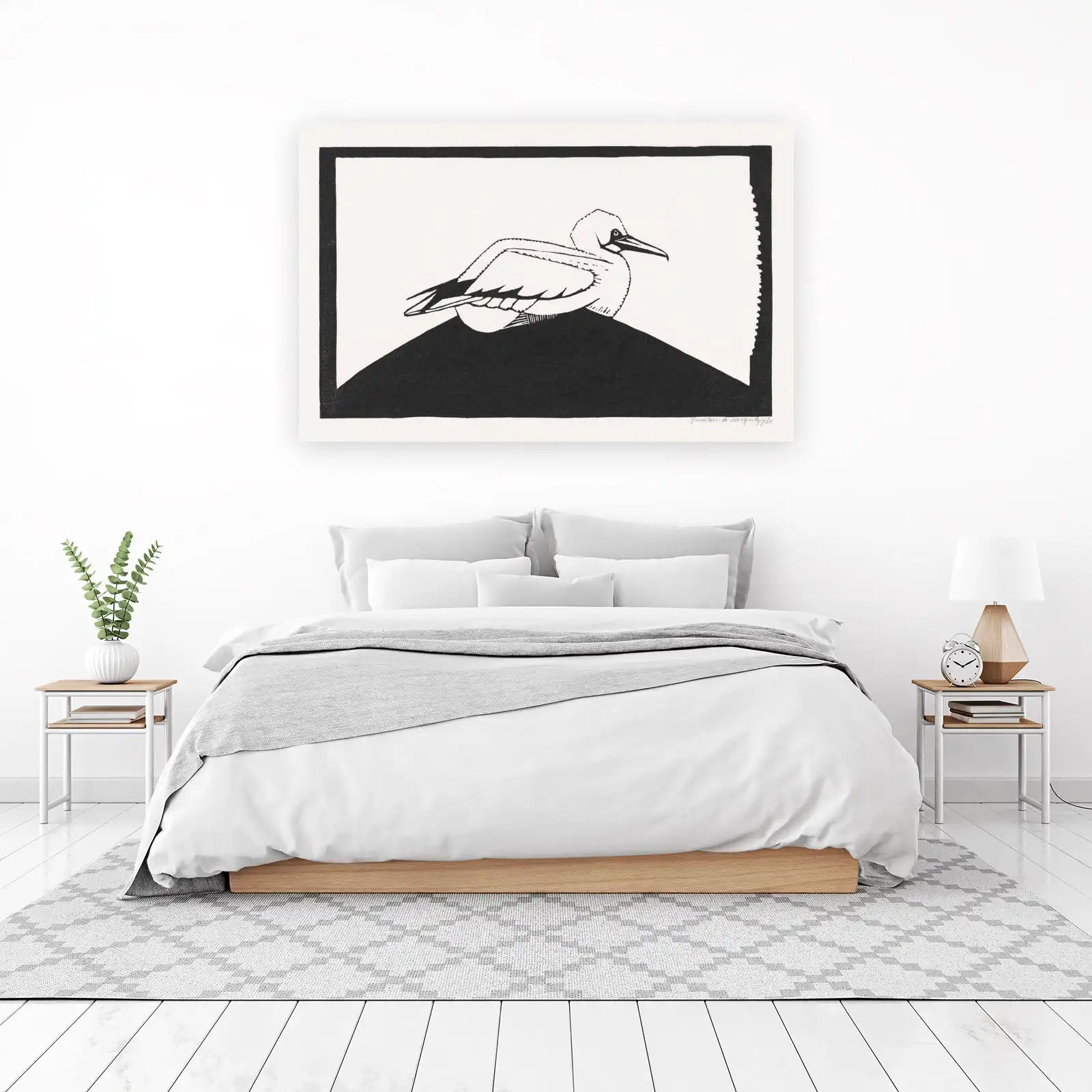 Minimalist Bird on Hill Wall Art
