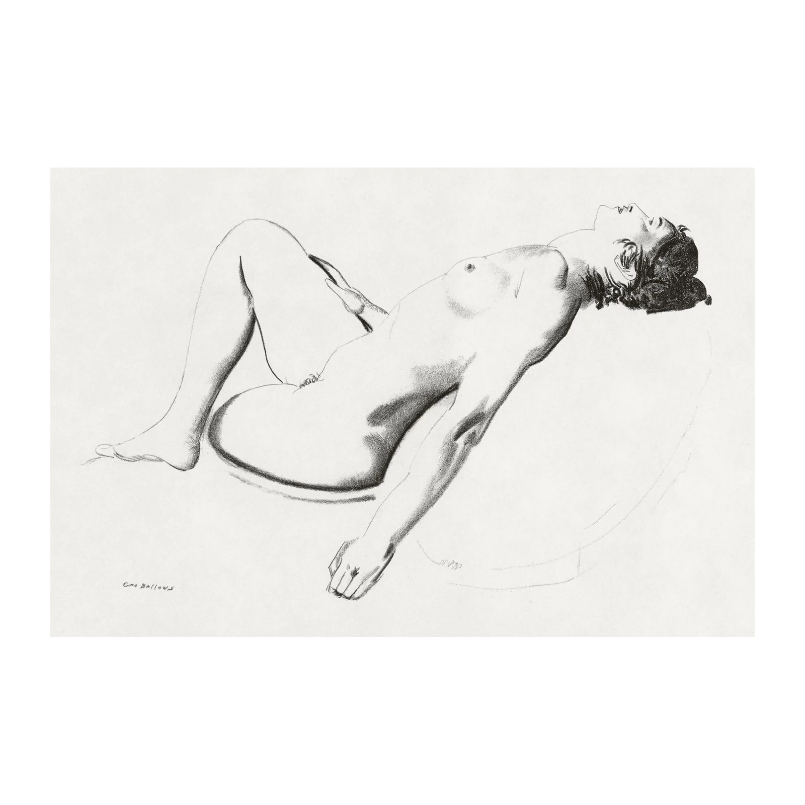 Elegant Nude Charcoal Sketch Wall Art
