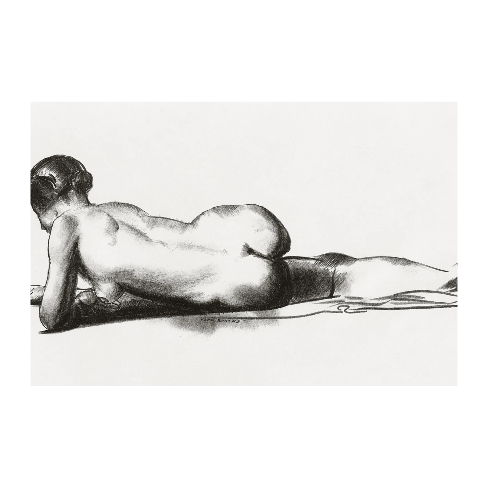 Elegant Nude Charcoal Figure Study Wall Art