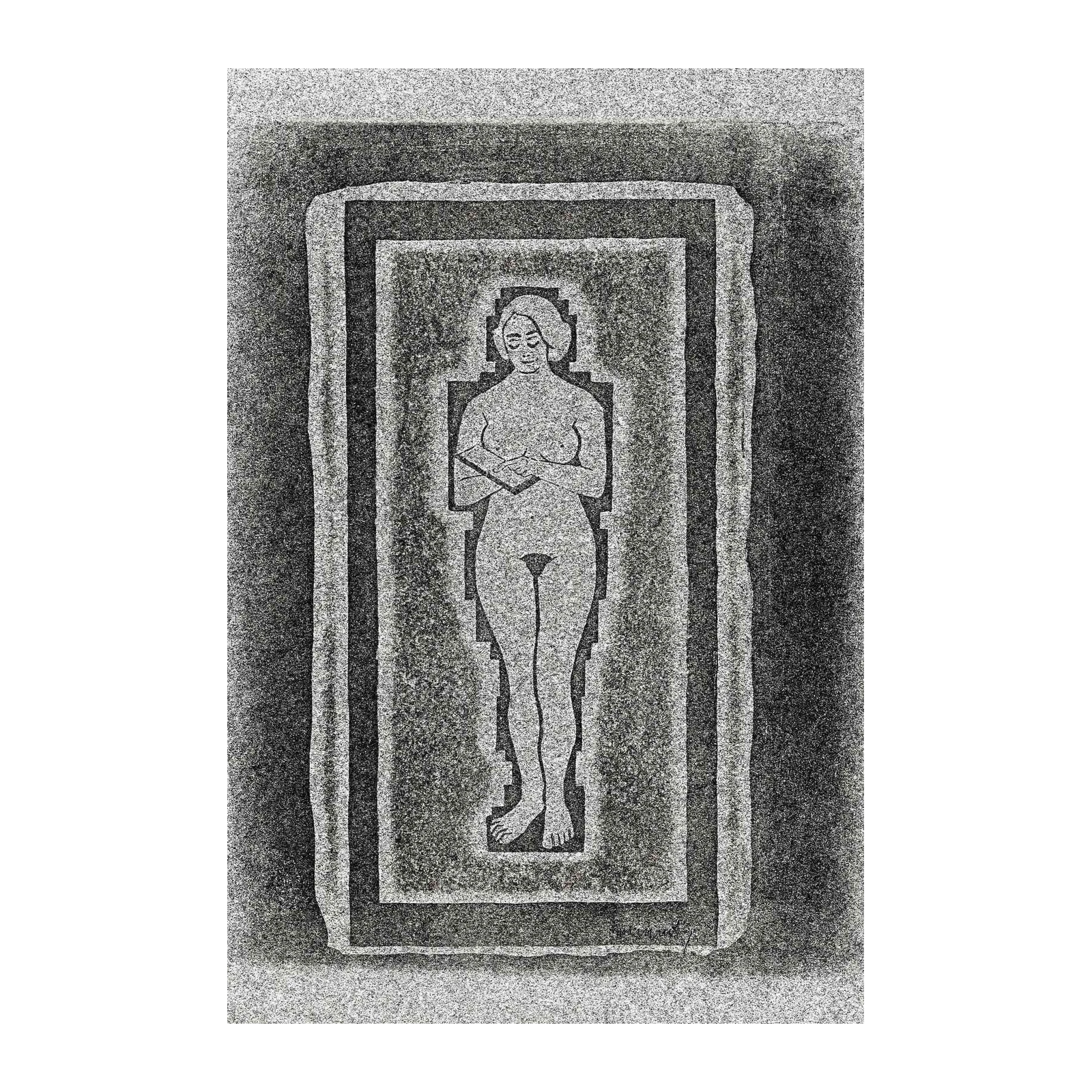 Figurative Nude Woman Serene Pose Wall Art