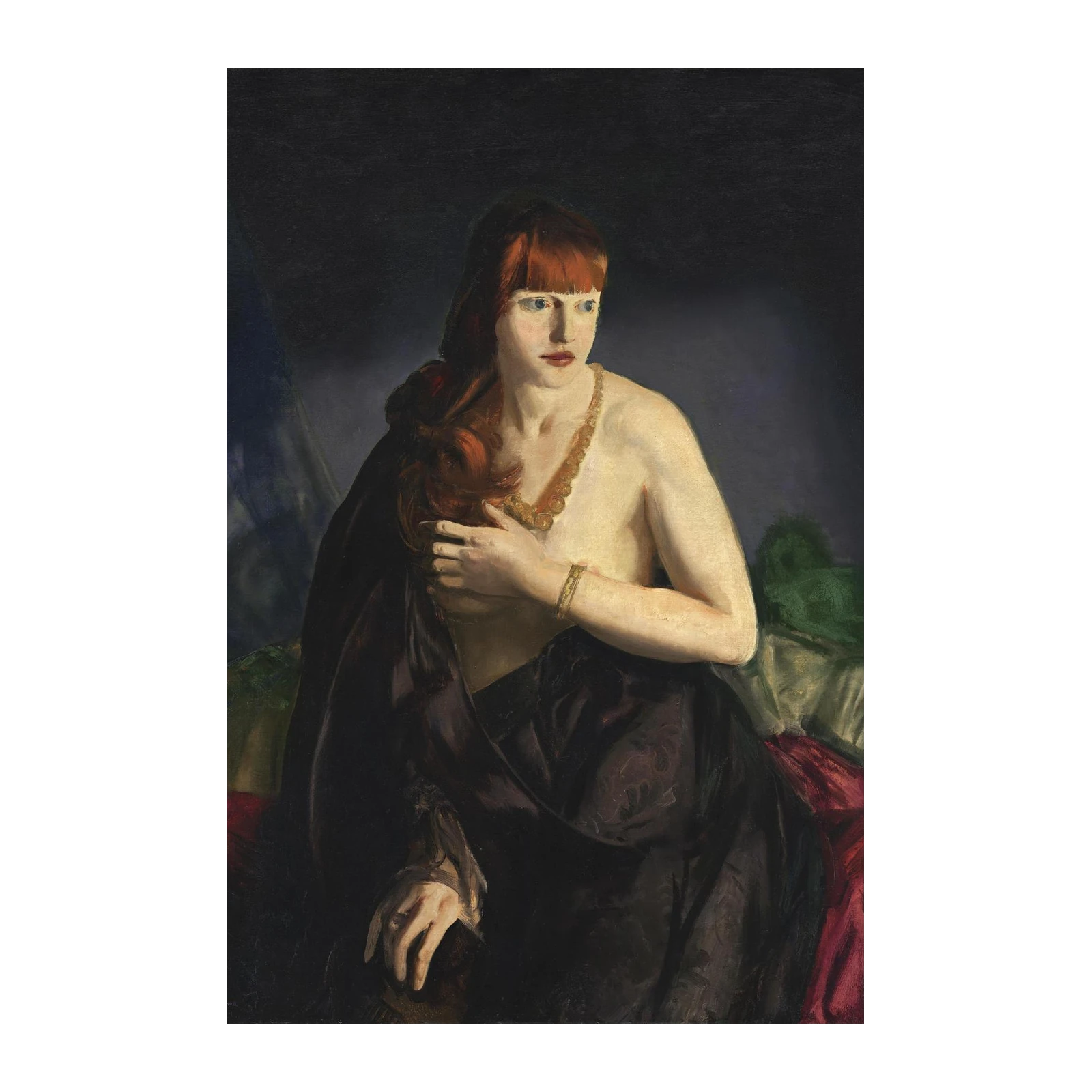 Mysterious Woman Redhead Portrait Wall Art