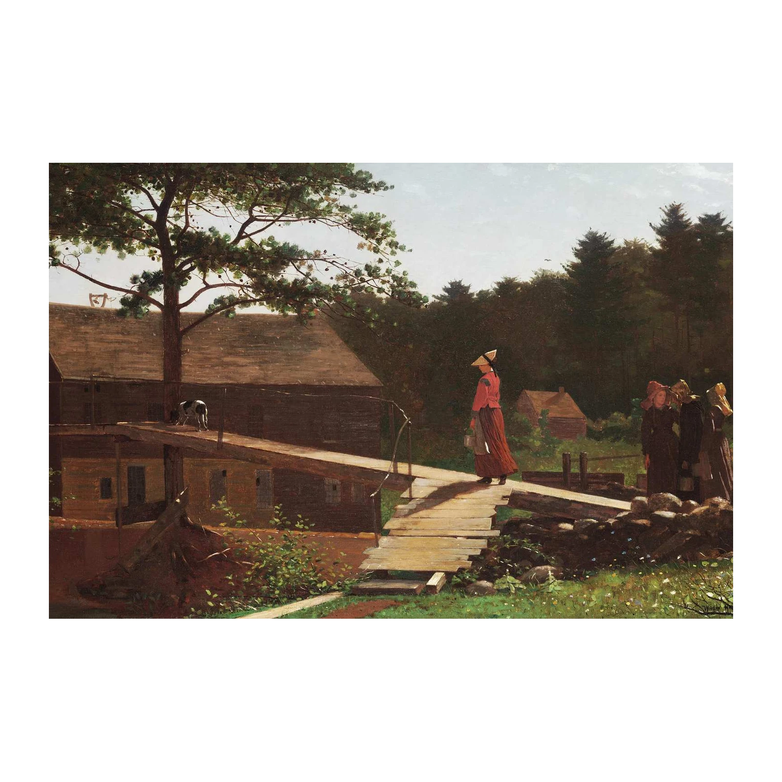 Pastoral Village Scene Wall Art