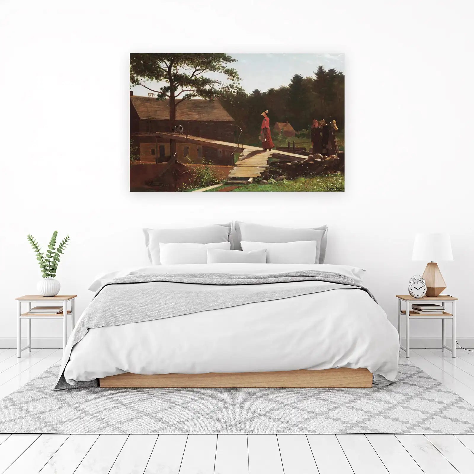 Pastoral Village Scene Wall Art