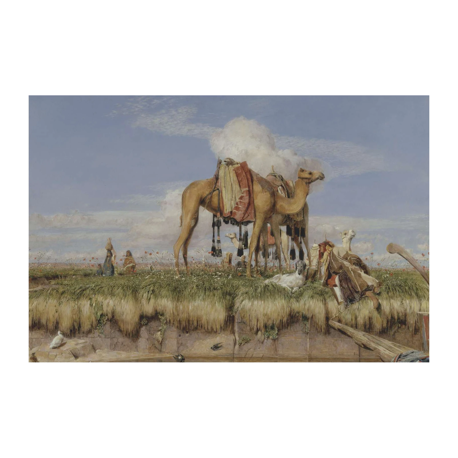 Exotic Desert Camel Scene Wall Art