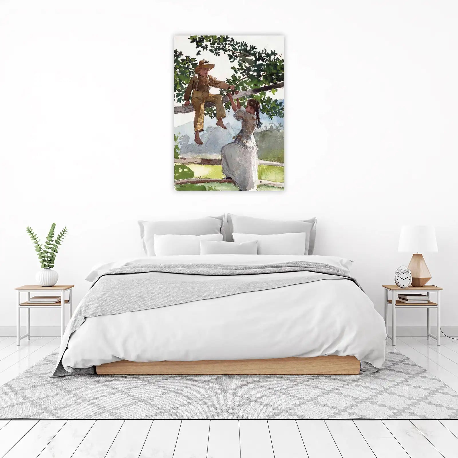 Victorian Children in Tree Vintage Wall Art