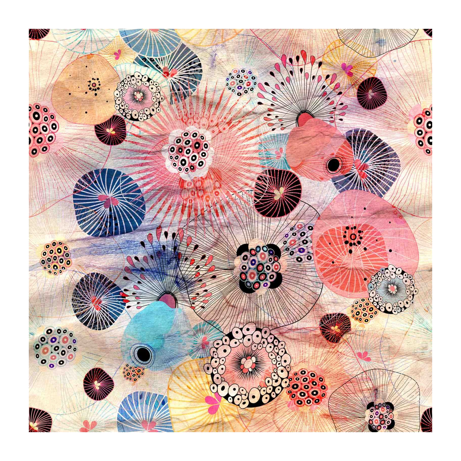 Whimsical Floral Burst Wall Art