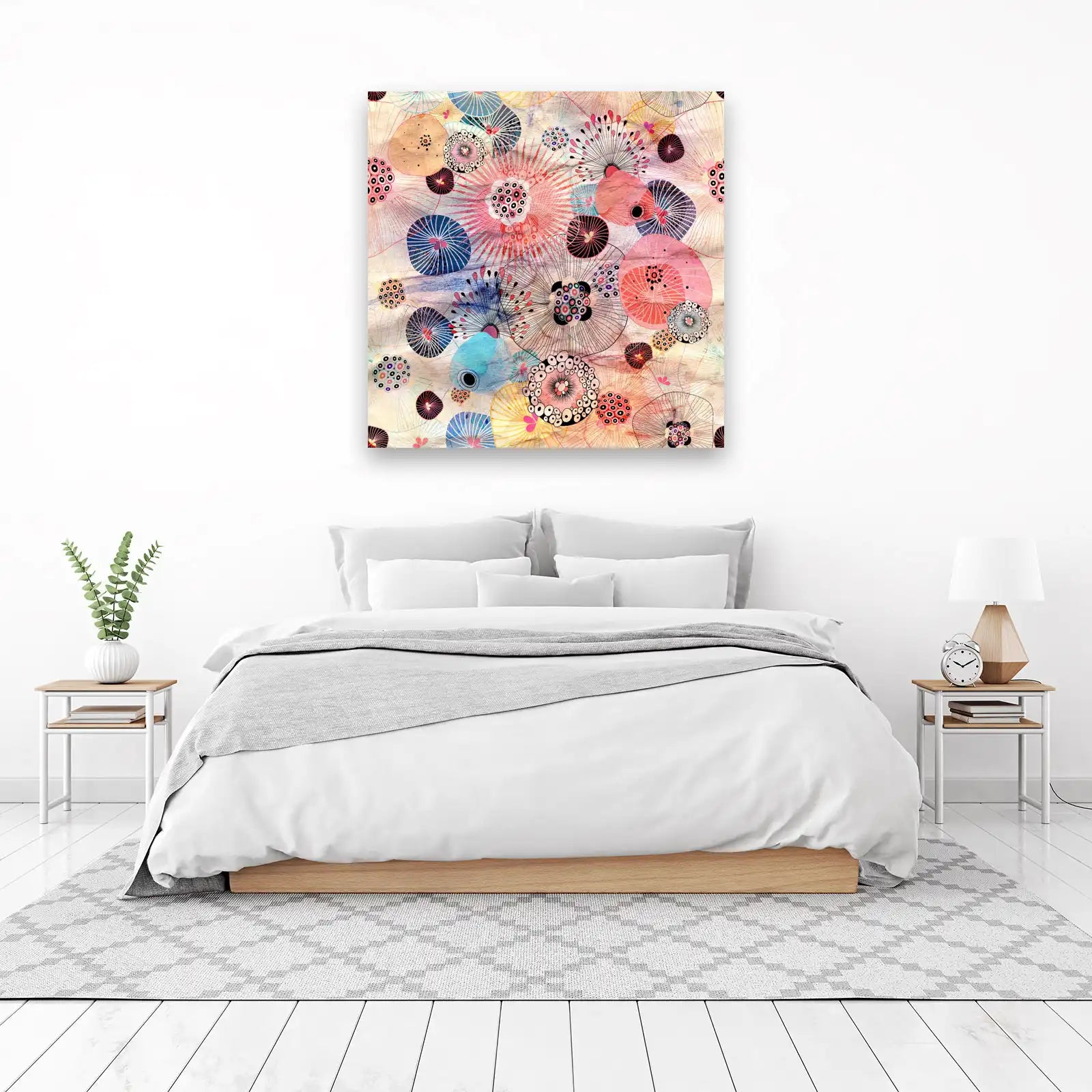 Whimsical Floral Burst Wall Art
