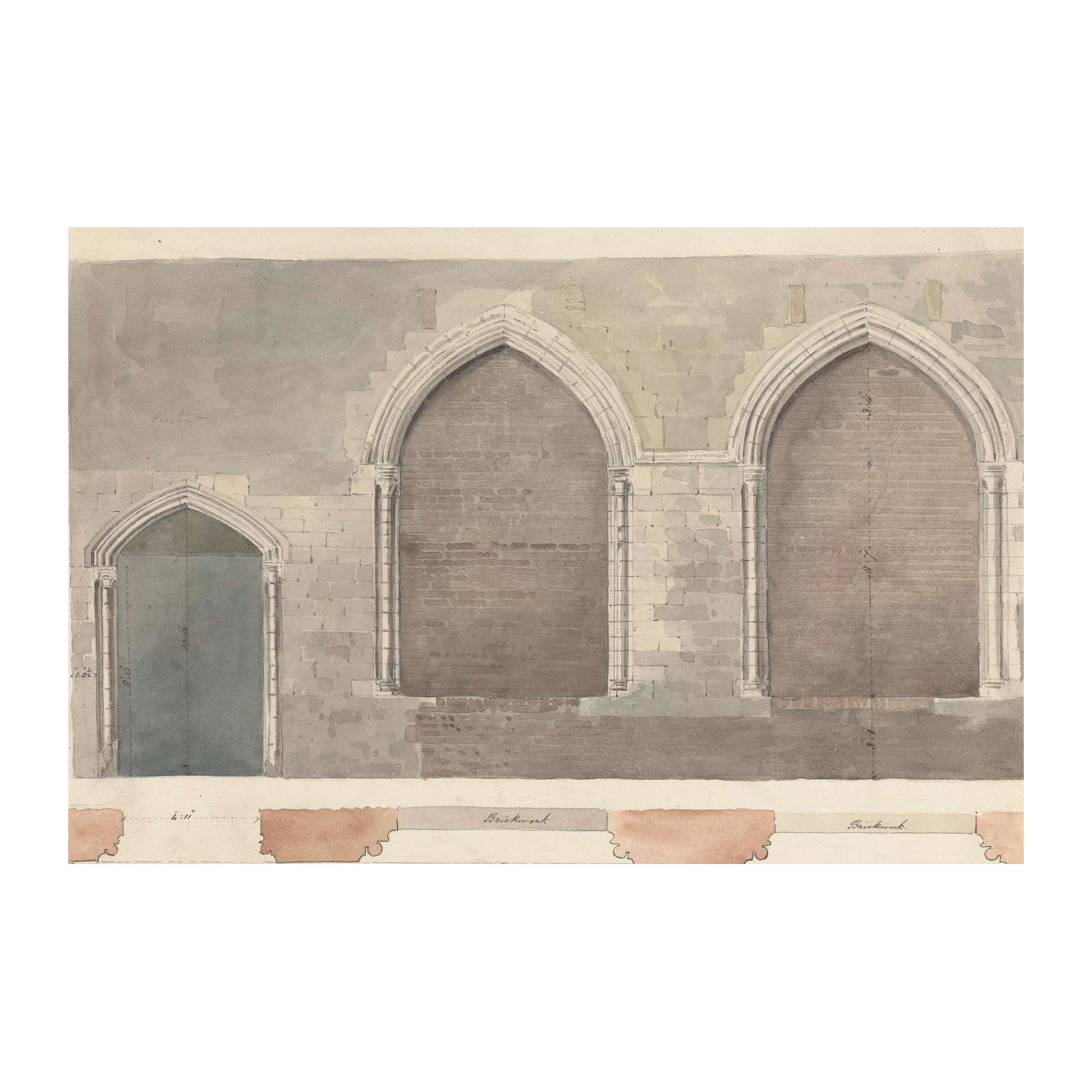 Gothic Arch Architectural Drawing Wall Art