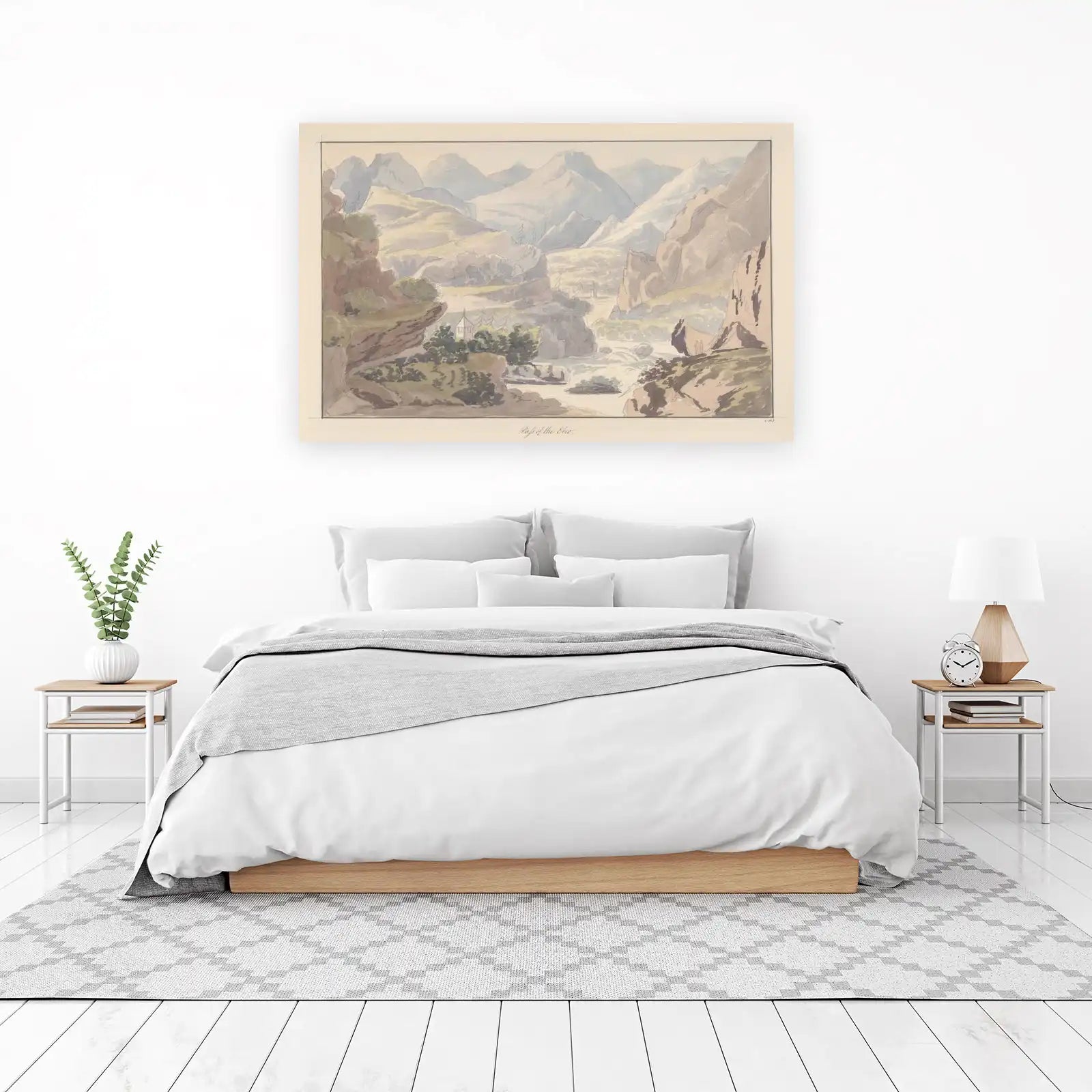 Scenic Mountain Valley Landscape Wall Art