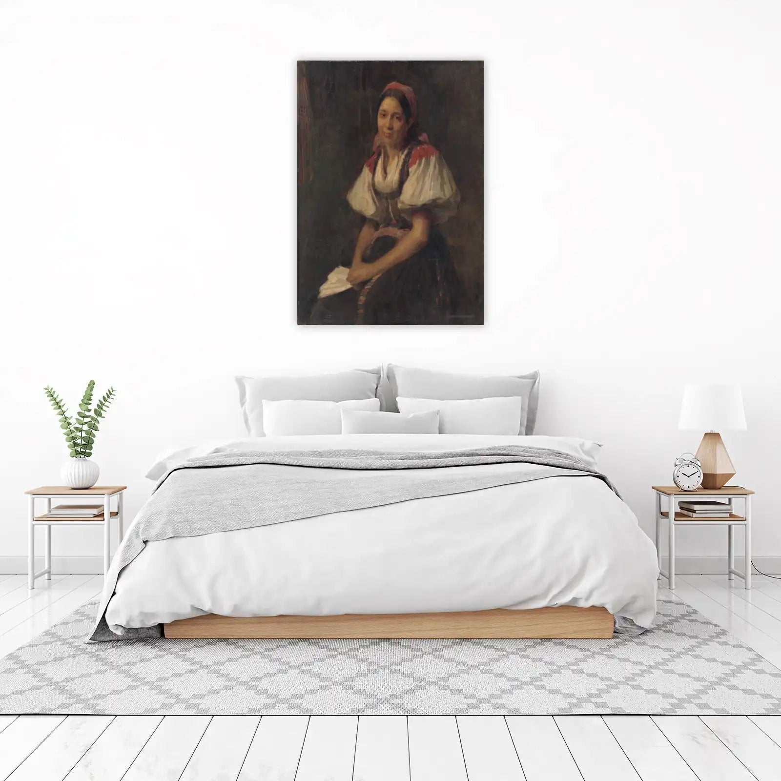 Elegant Woman Portrait Oil Painting Wall Art