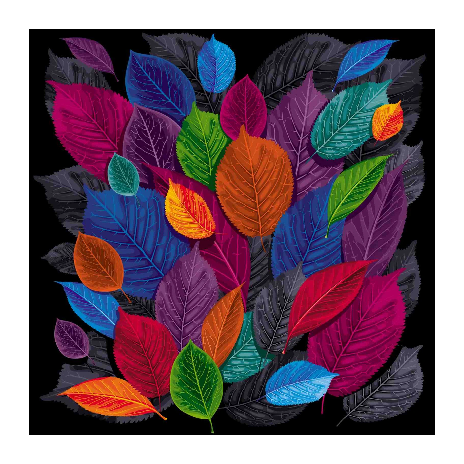 Vibrant Autumn Leaves Abstract Wall Art