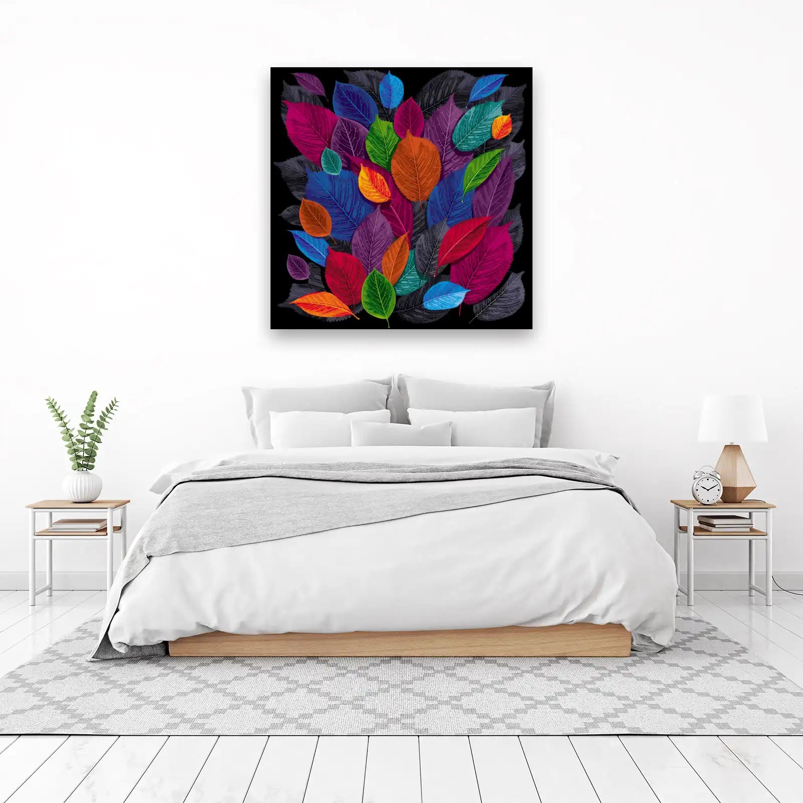 Vibrant Autumn Leaves Abstract Wall Art