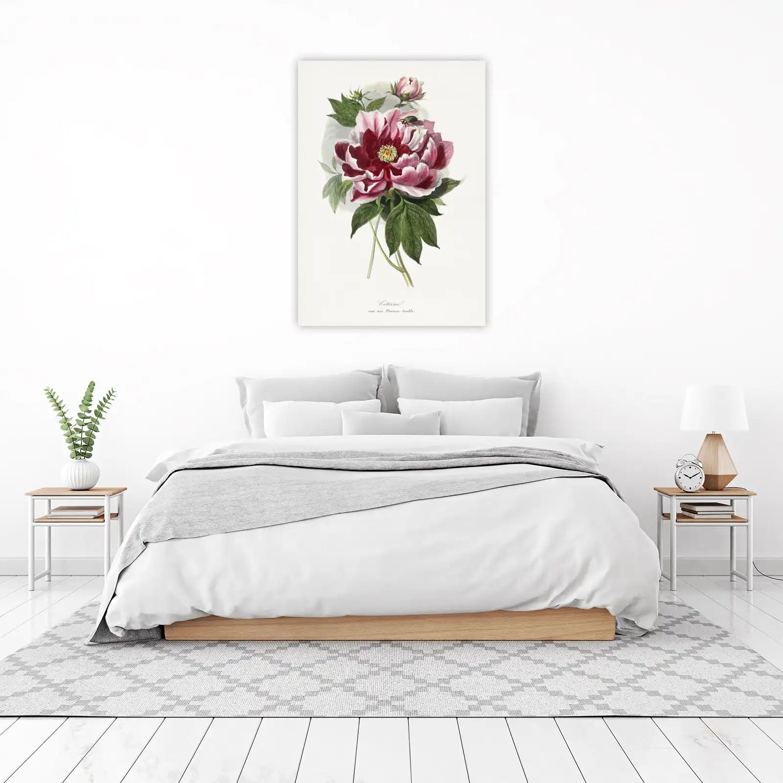Vintage Peony & Beetle Botanical Art Wall Art