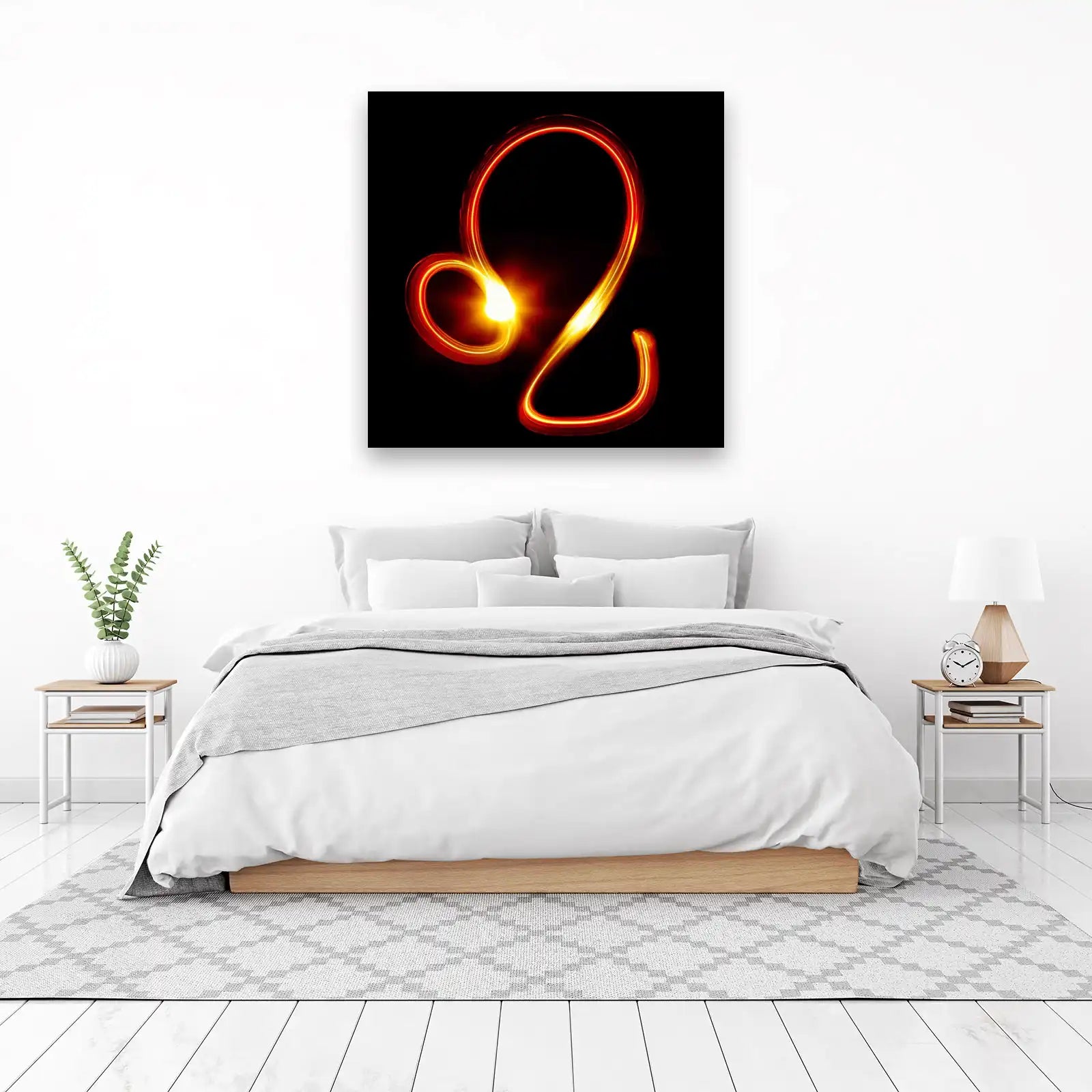Fiery Leo Zodiac Symbol Wall Art