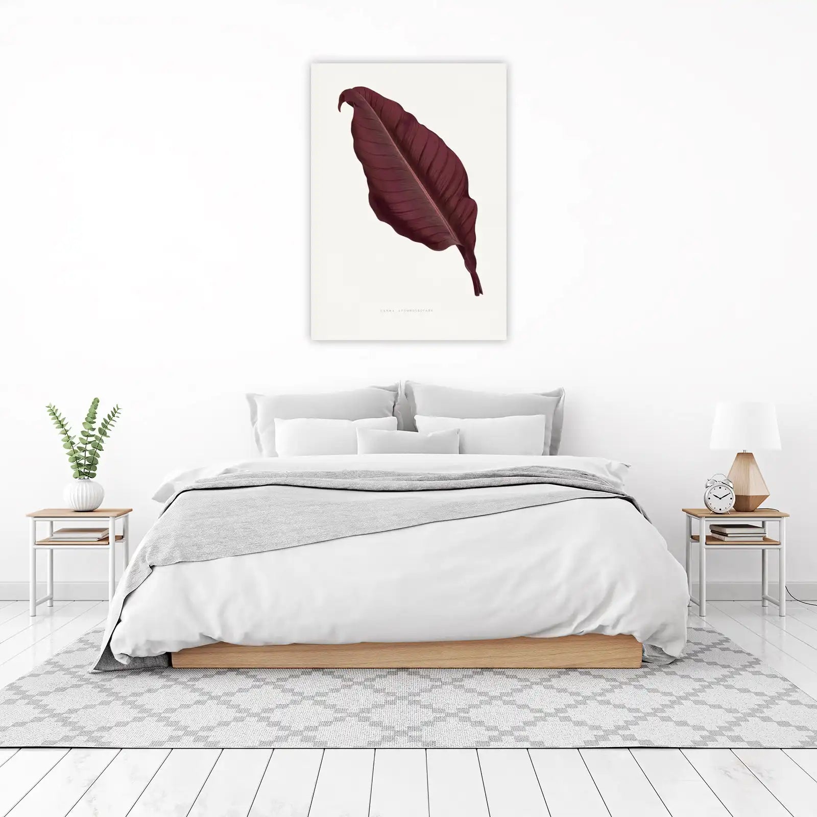 Elegant Burgundy Leaf Botanical Wall Art