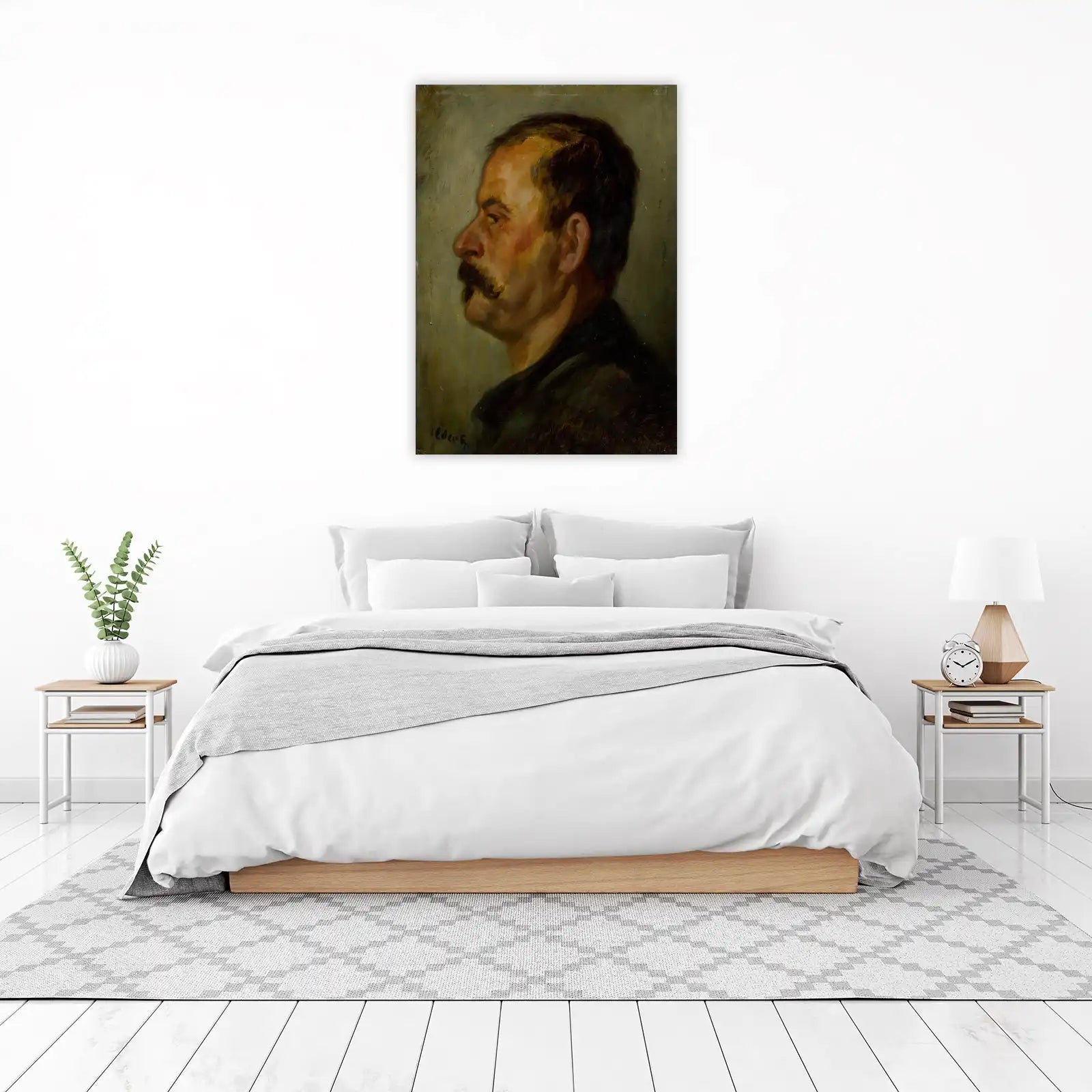 Vintage Man Portrait Oil Painting Wall Art