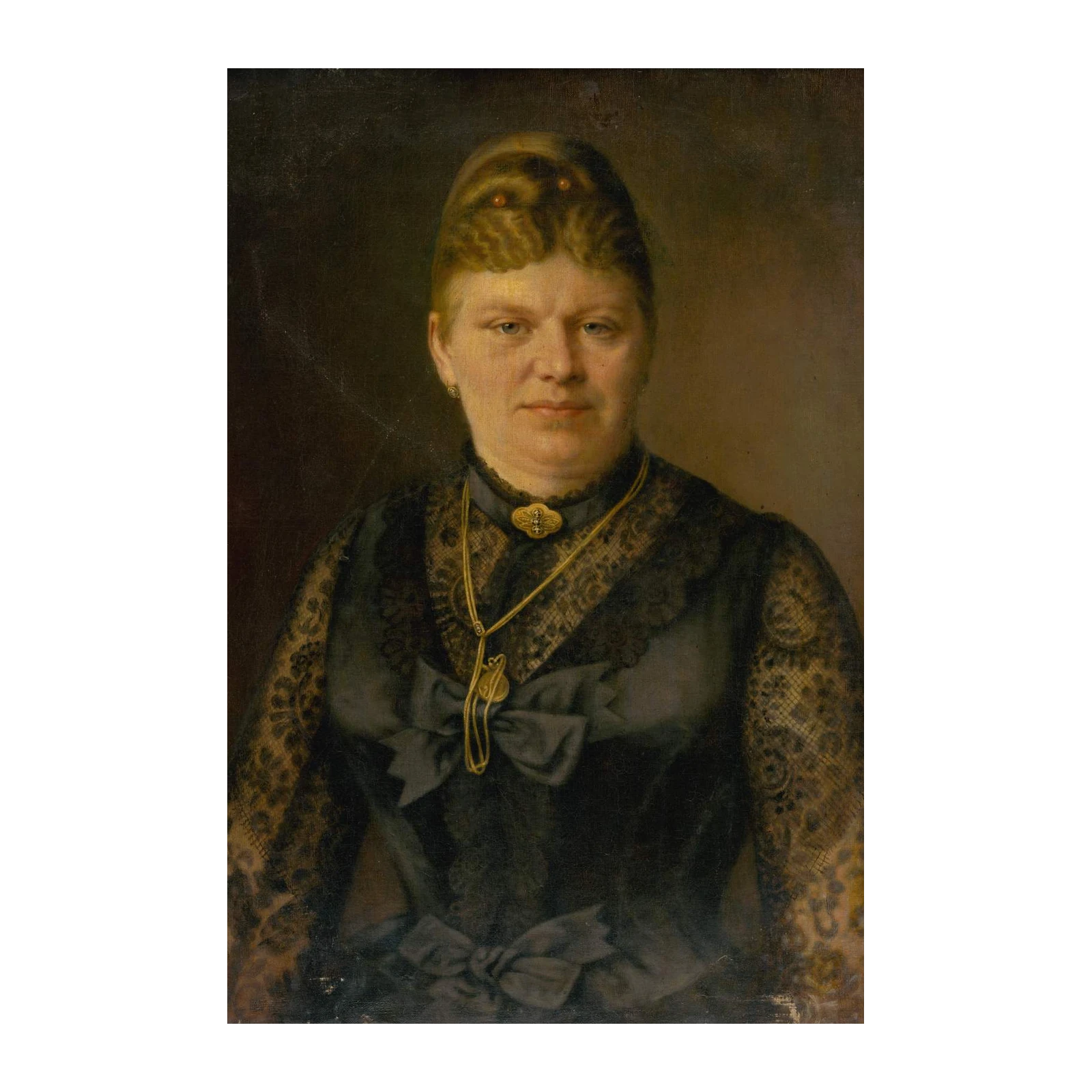 Elegant Woman Portrait Victorian Lace Wall Art