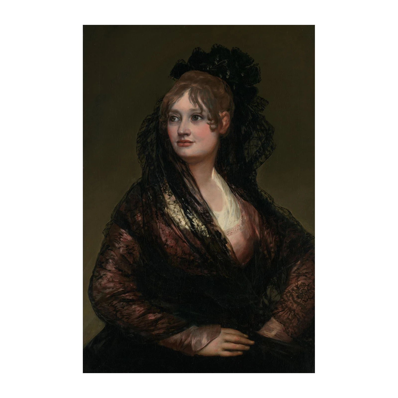 Elegant Lady with Black Mantilla Wall Art
