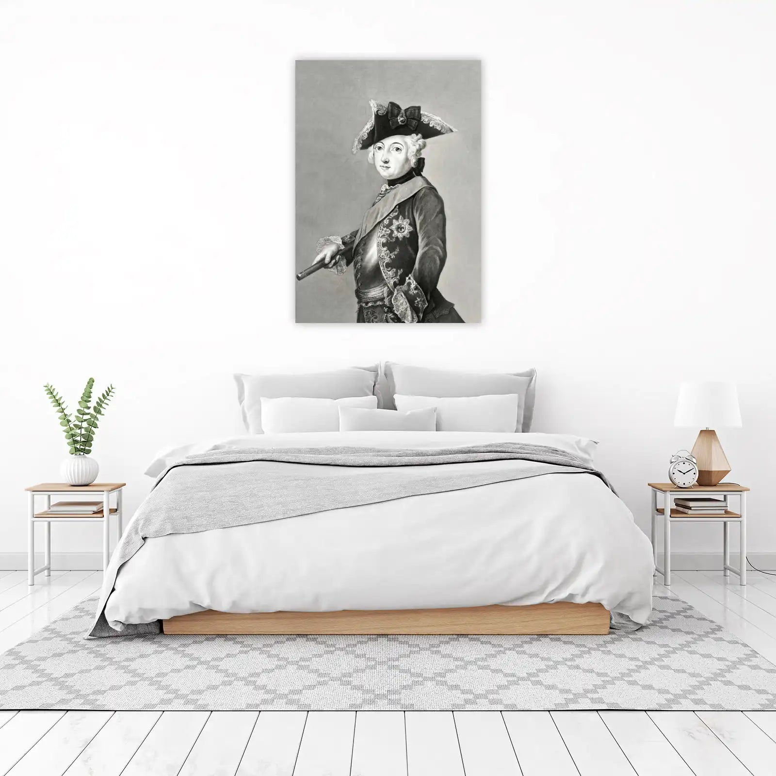 Regal Portrait Charcoal King Historical Wall Art