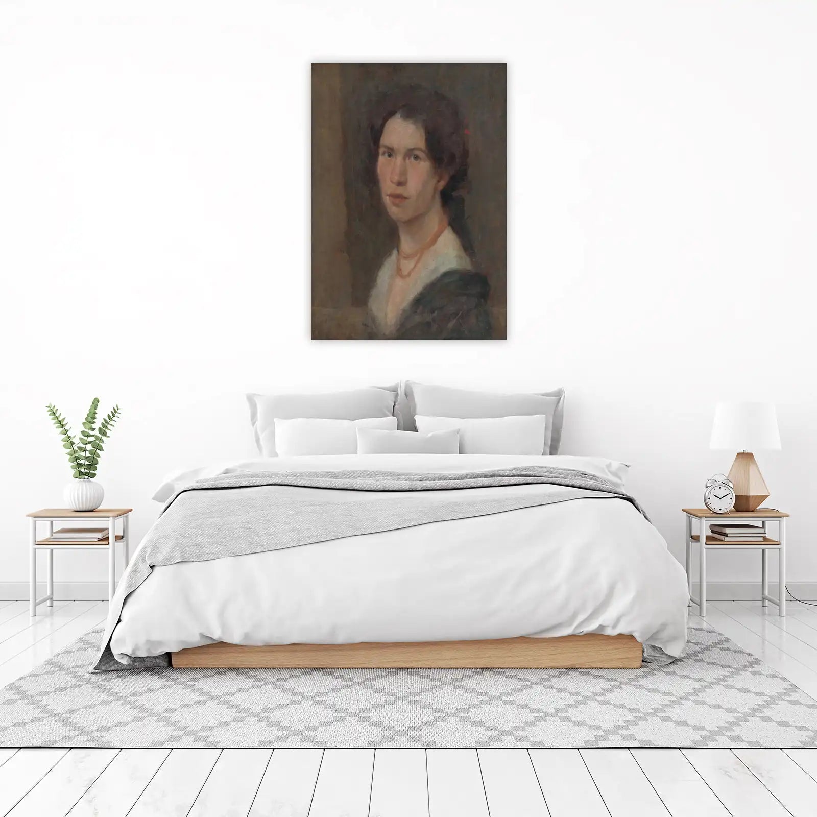 Elegant Woman Portrait Oil Painting Wall Art