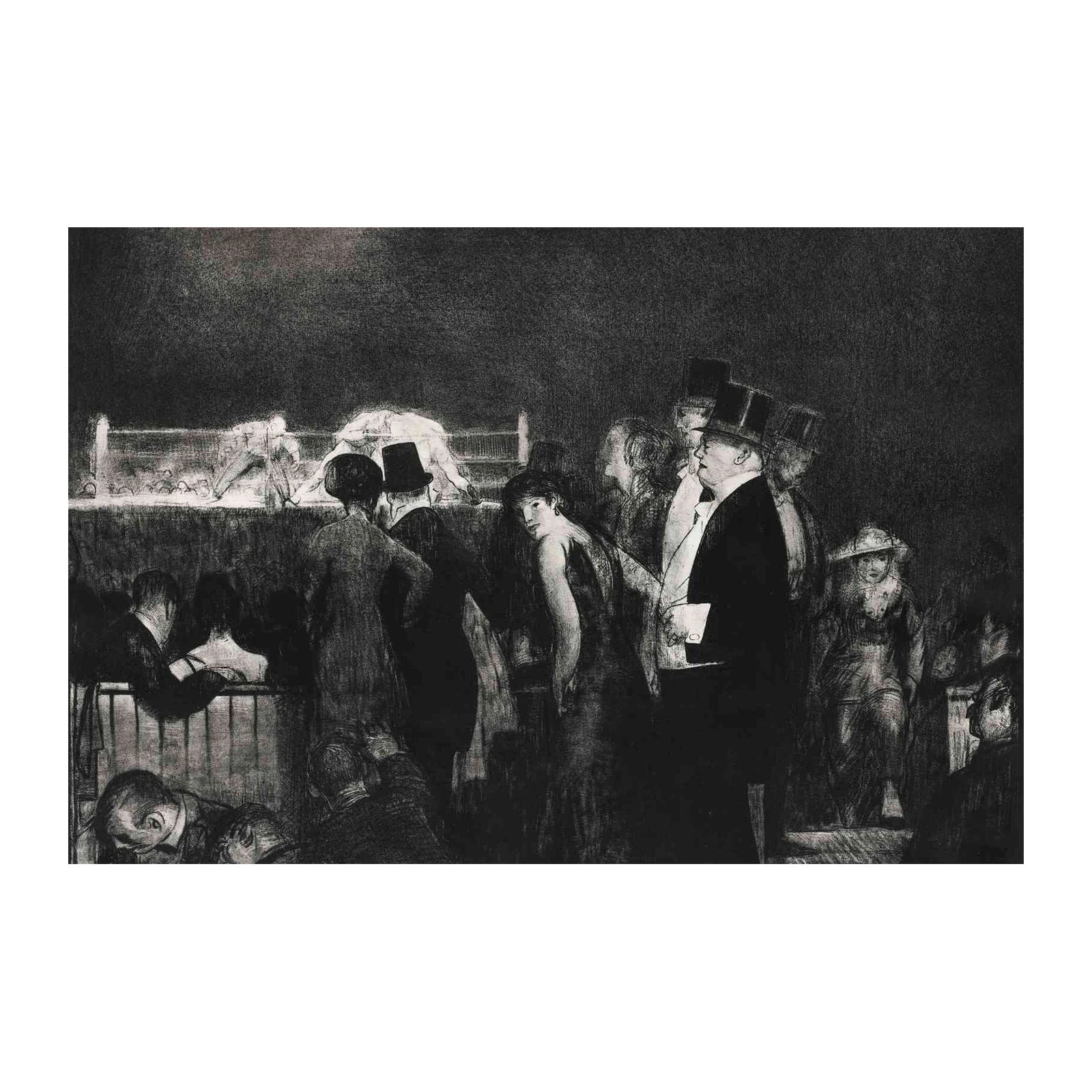 Dramatic Ballroom Scene Black & White Wall Art