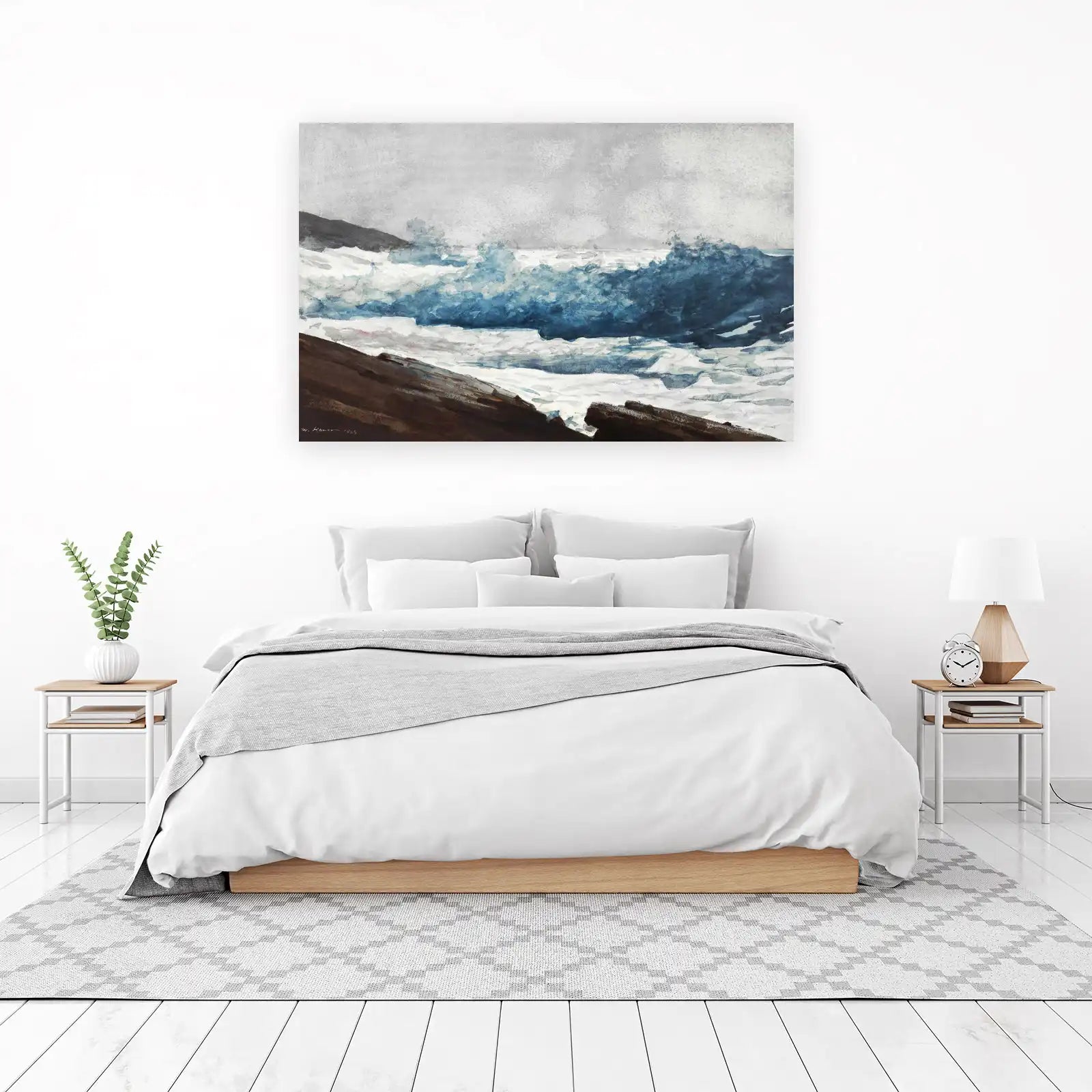Crashing Wave Seascape Watercolor Wall Art