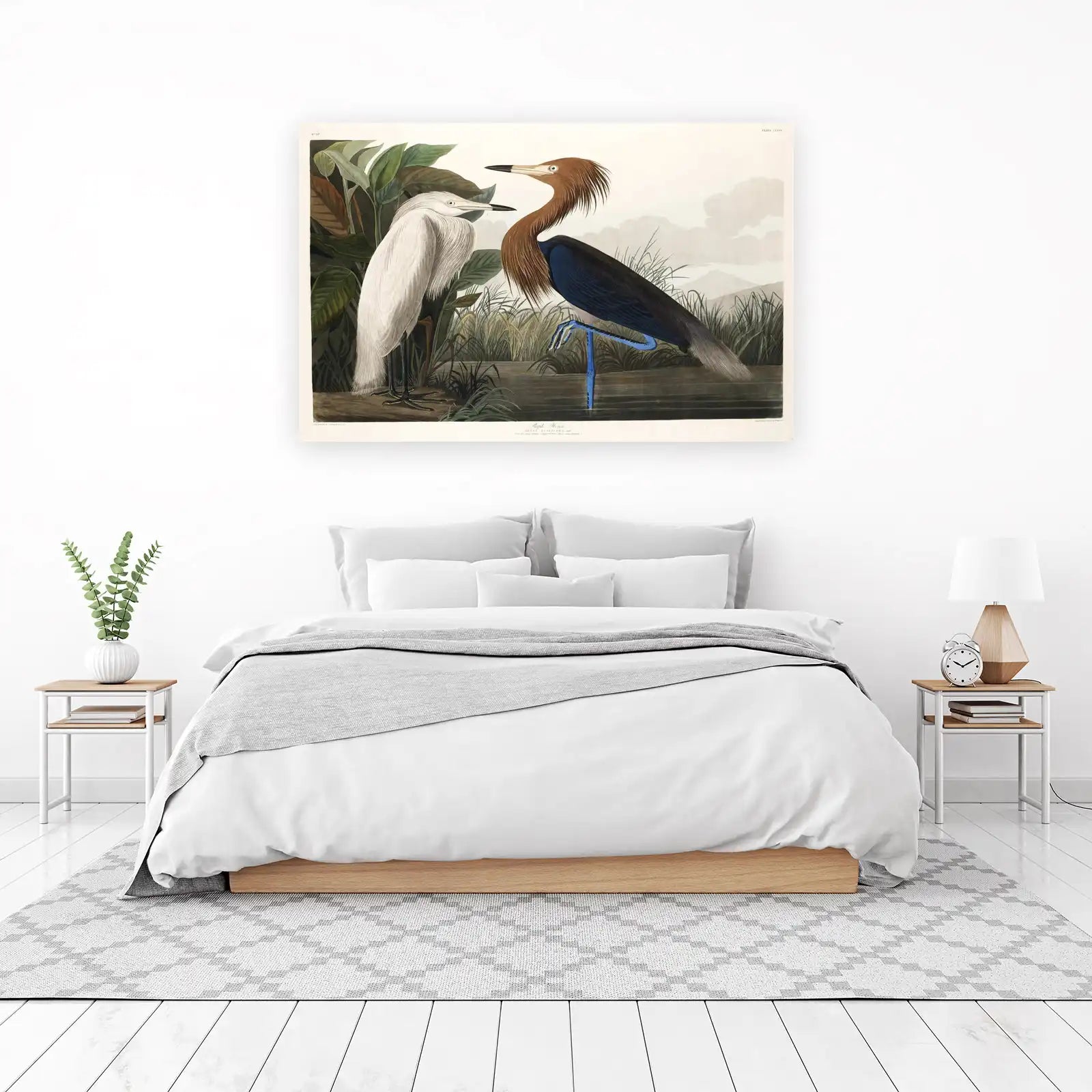 Vintage Heron & Egret Nature Art Wall Art