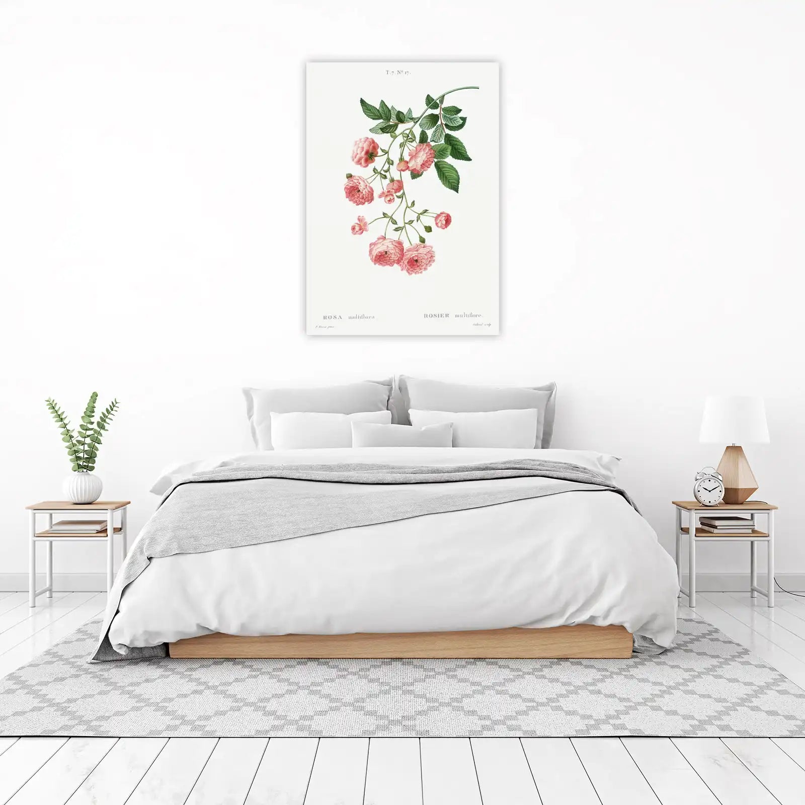 Vintage Pink Roses Botanical Art Wall Art
