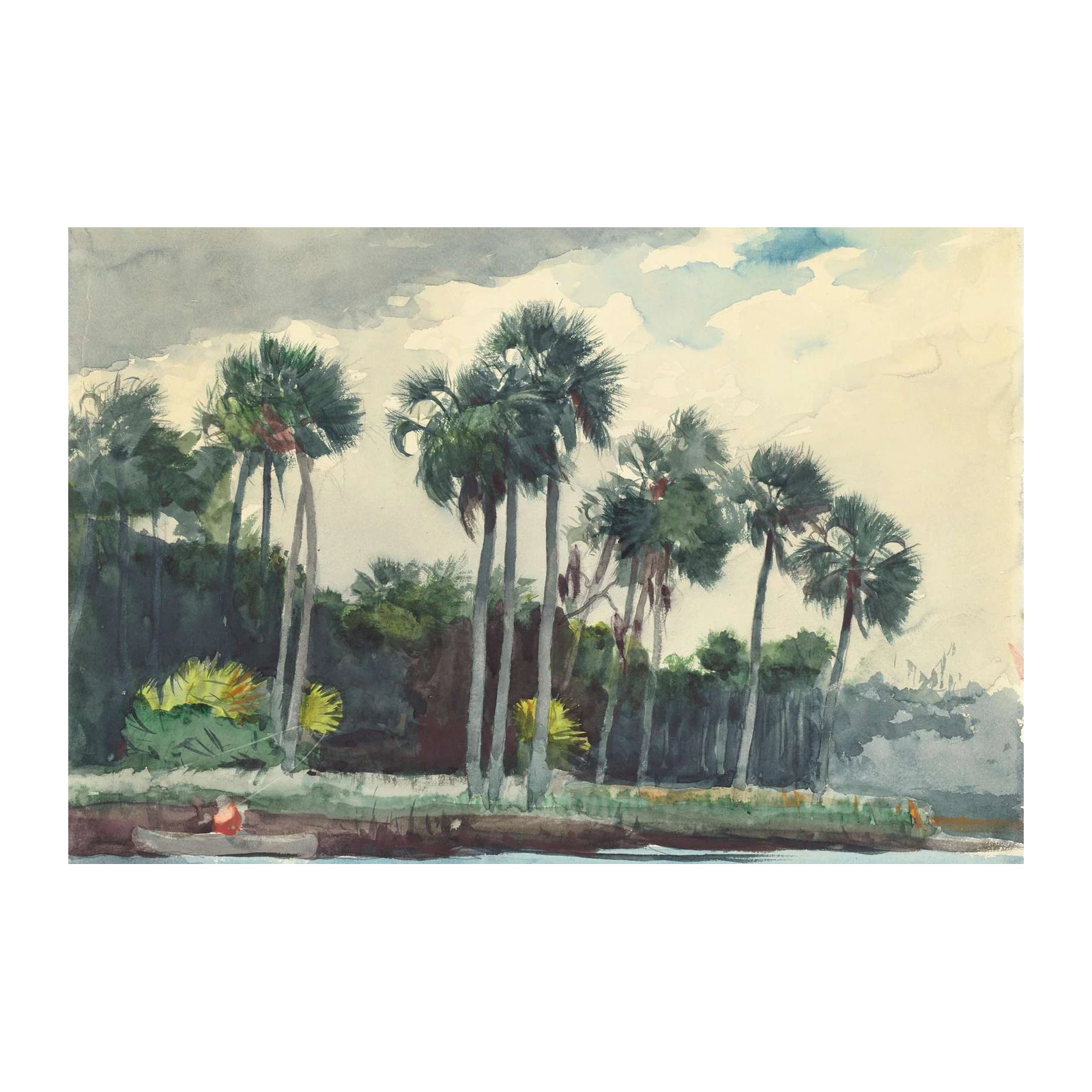 Serene Palm Trees & Kayaker Wall Art